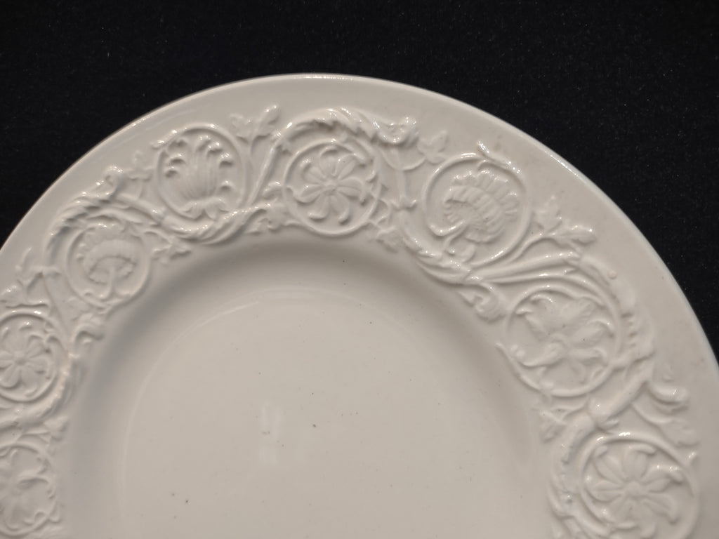 Vintage Wedgwood Patrician Embossed White Bread Butter Plate 6" England [6244]