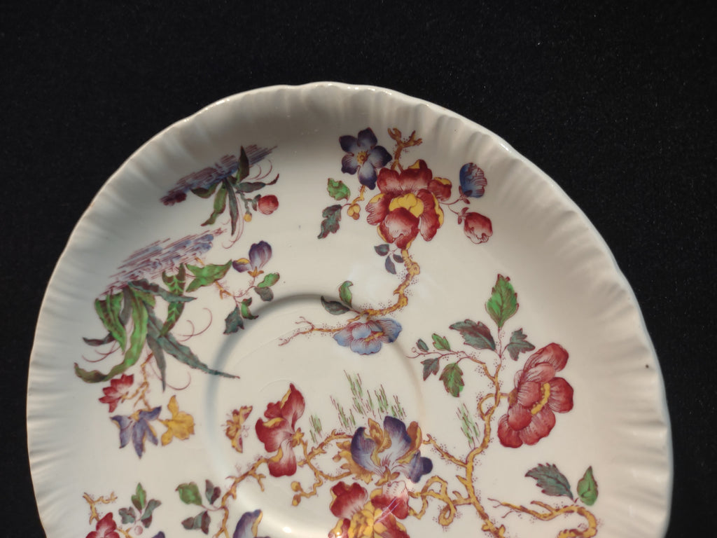 Vintage Wedgwood Swallow Floral Cream Soup Liner Saucer 6" England [6245]
