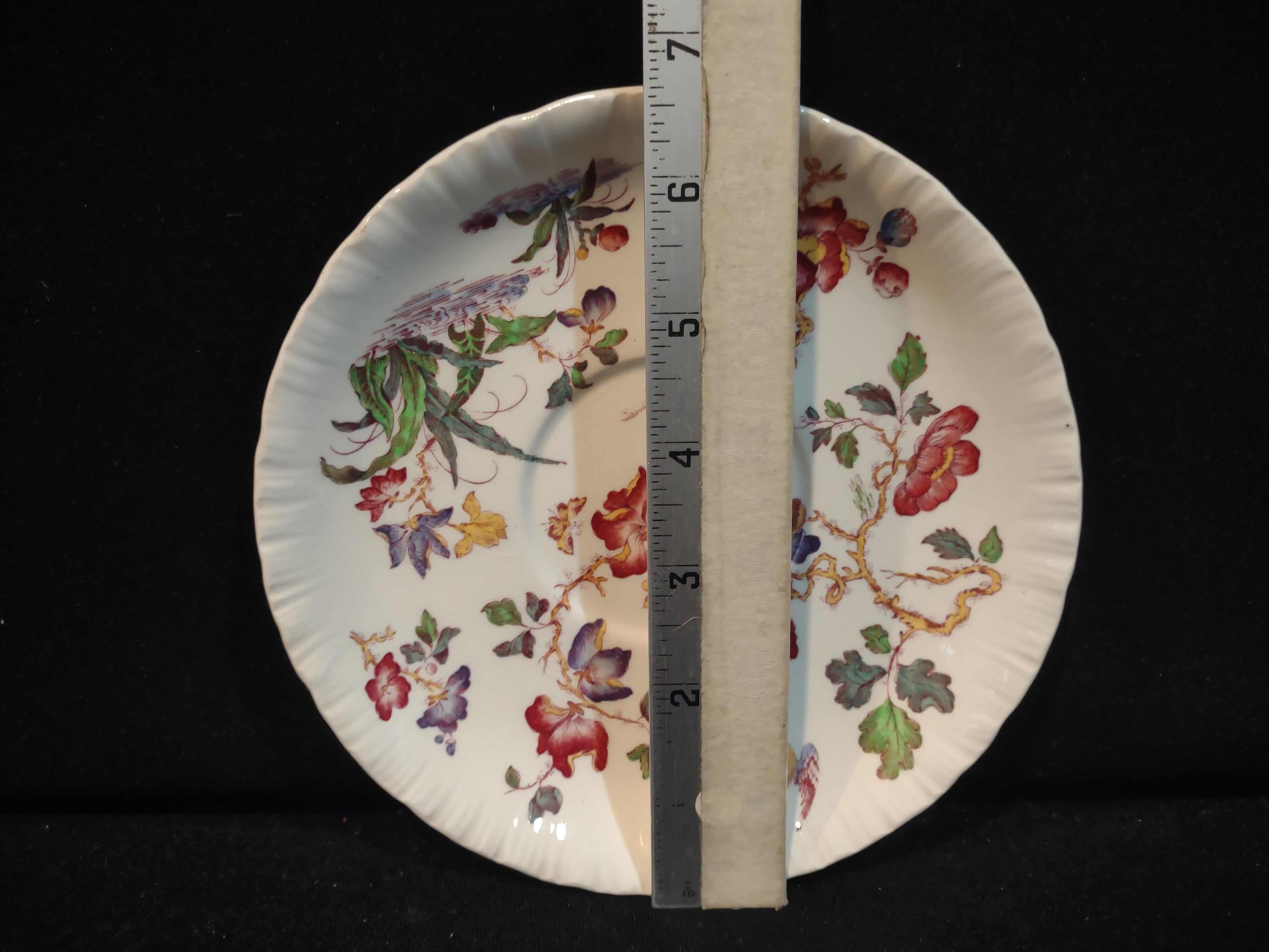 Vintage Wedgwood Swallow Floral Cream Soup Liner Saucer 6" England [6245]