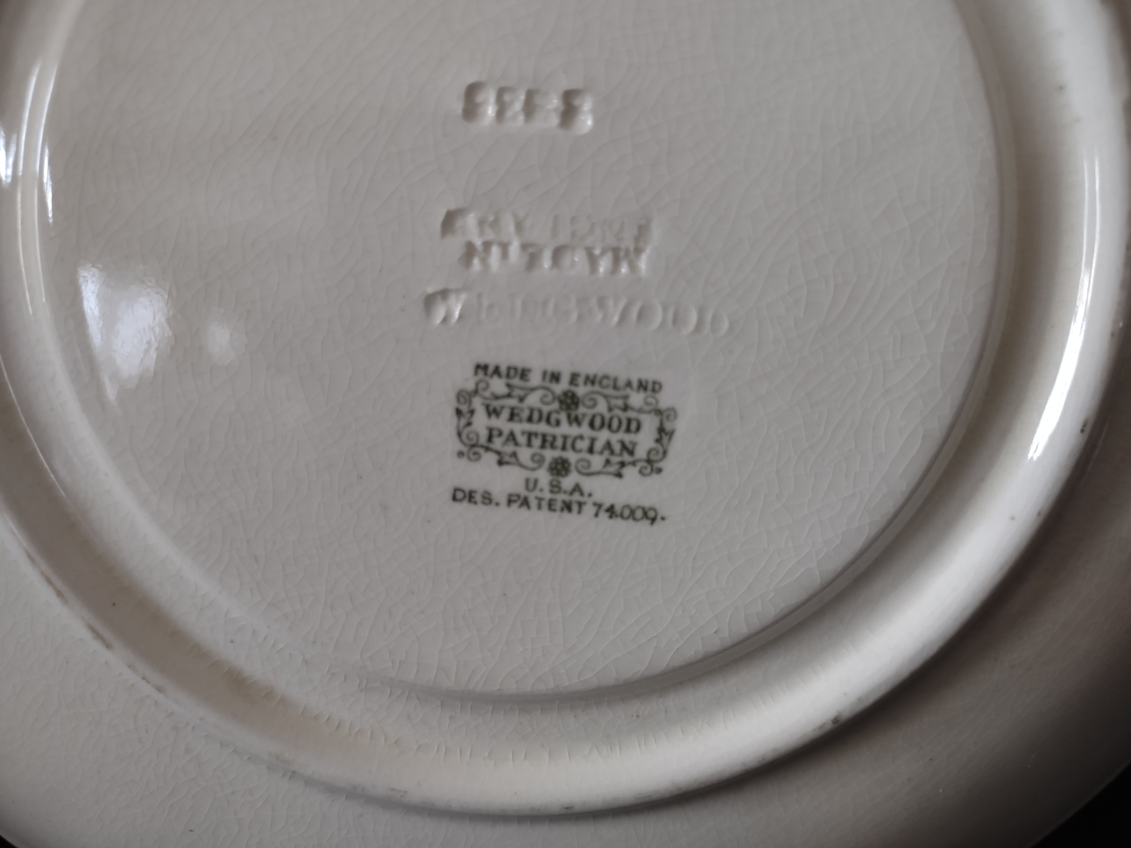 Vintage Wedgwood Patrician Cream Soup Liner Saucer England 6in [6246]