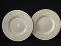 Vintage Wedgwood Patrician Cream Embossed 8" Dinner Plates Set of 2 [6248]