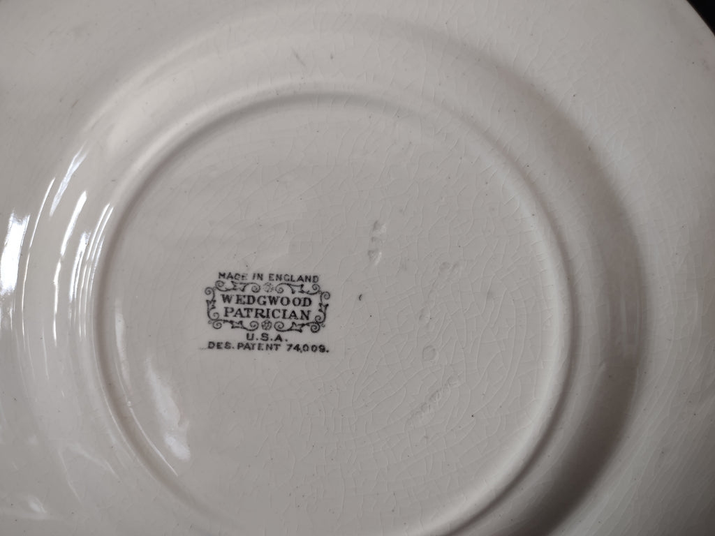 Vintage Wedgwood Patrician Cream Embossed 8" Dinner Plates Set of 2 [6248]