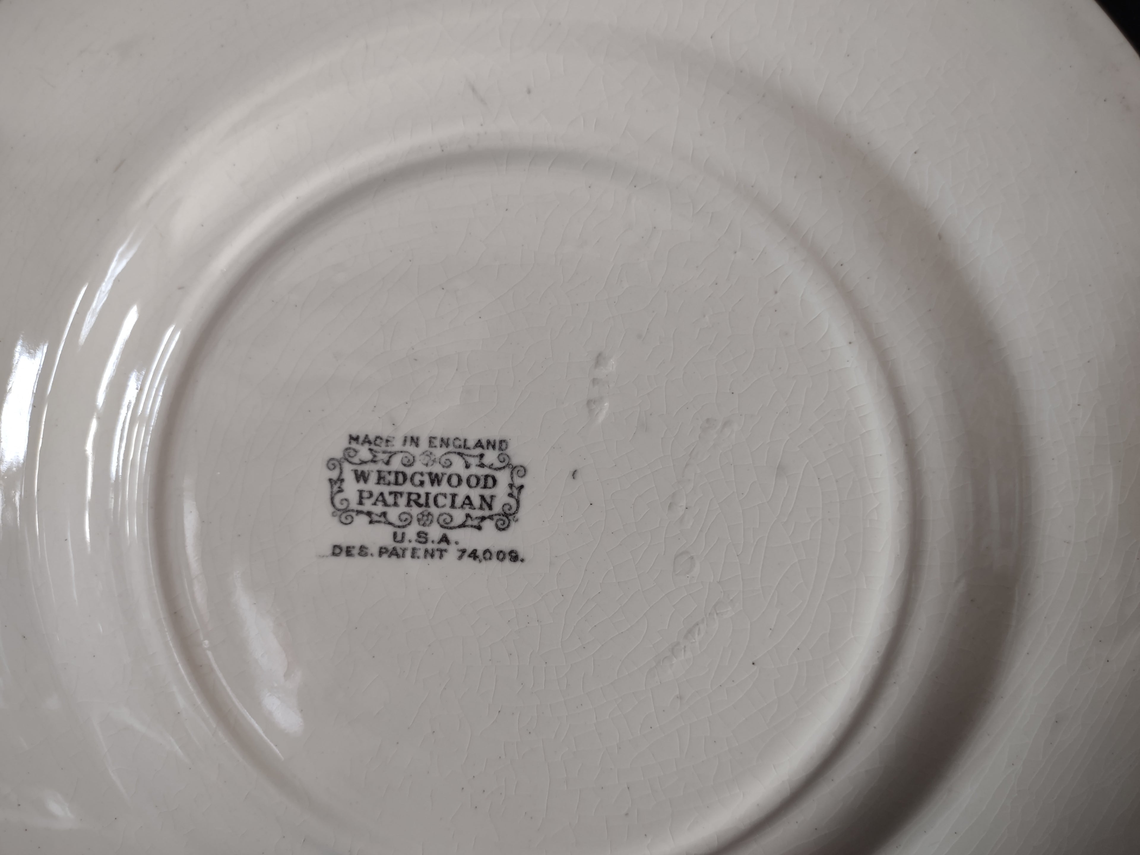 Vintage Wedgwood Patrician Cream Embossed 8" Dinner Plates Set of 2 [6248]
