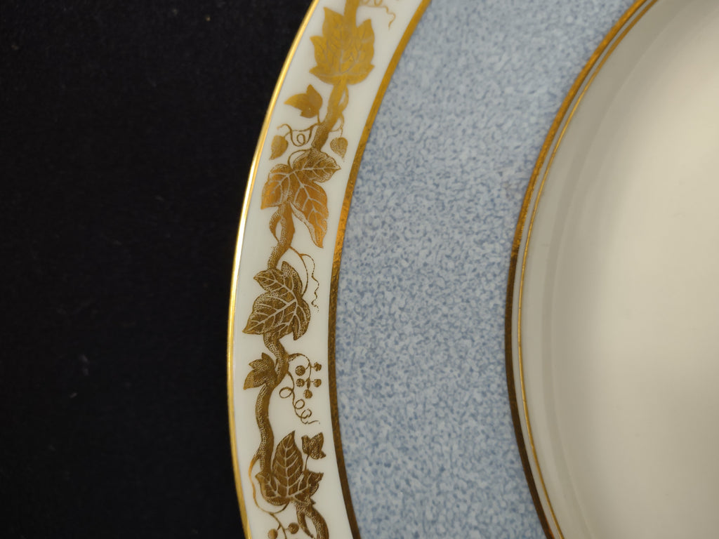 Vintage Wedgwood Bone China Blue Gold Ivy W2979 10" Dinner Plate [6249]
