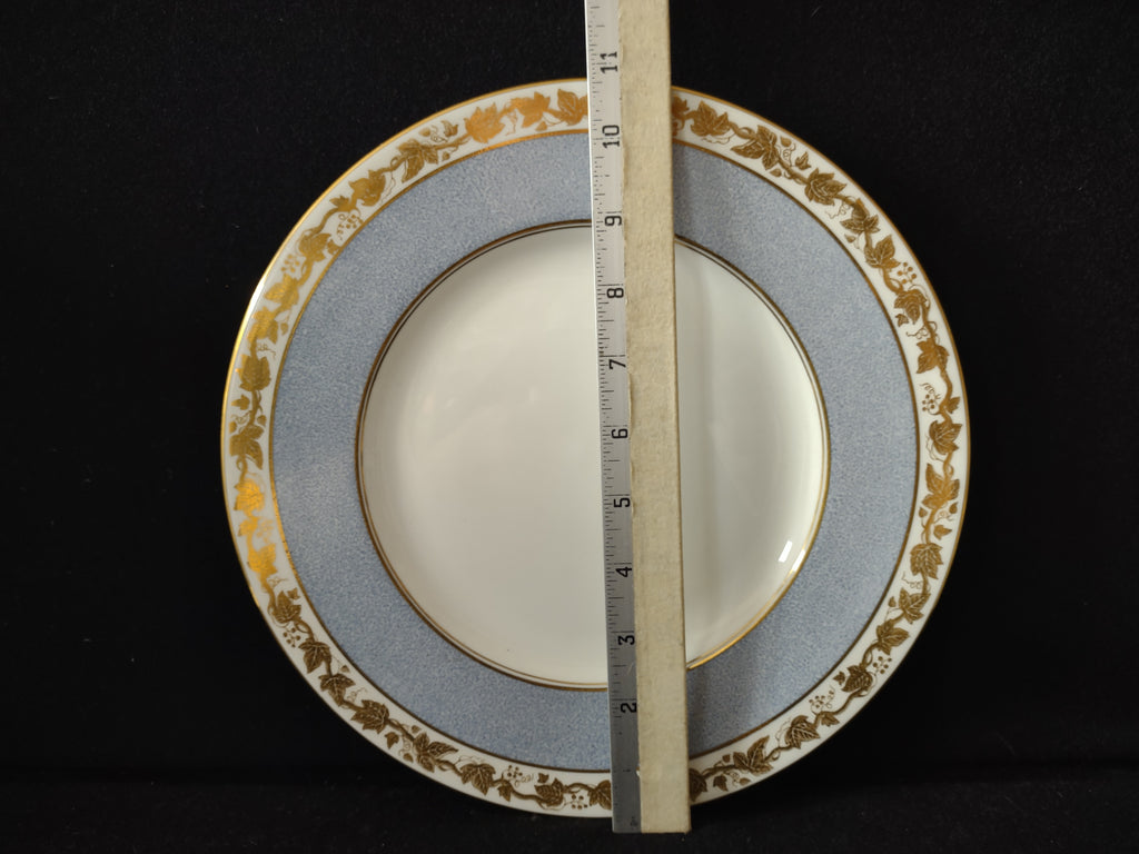 Vintage Wedgwood Bone China Blue Gold Ivy W2979 10" Dinner Plate [6249]