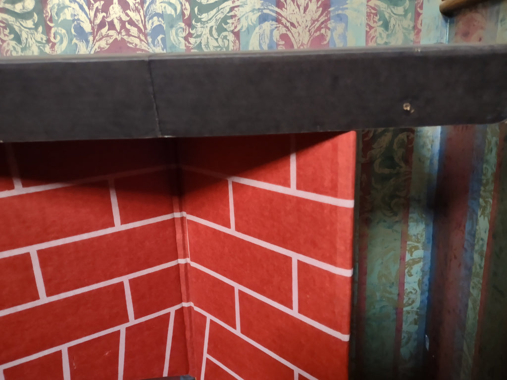 Vintage Christmas Cardboard Fireplace Display "Electric" [4826]