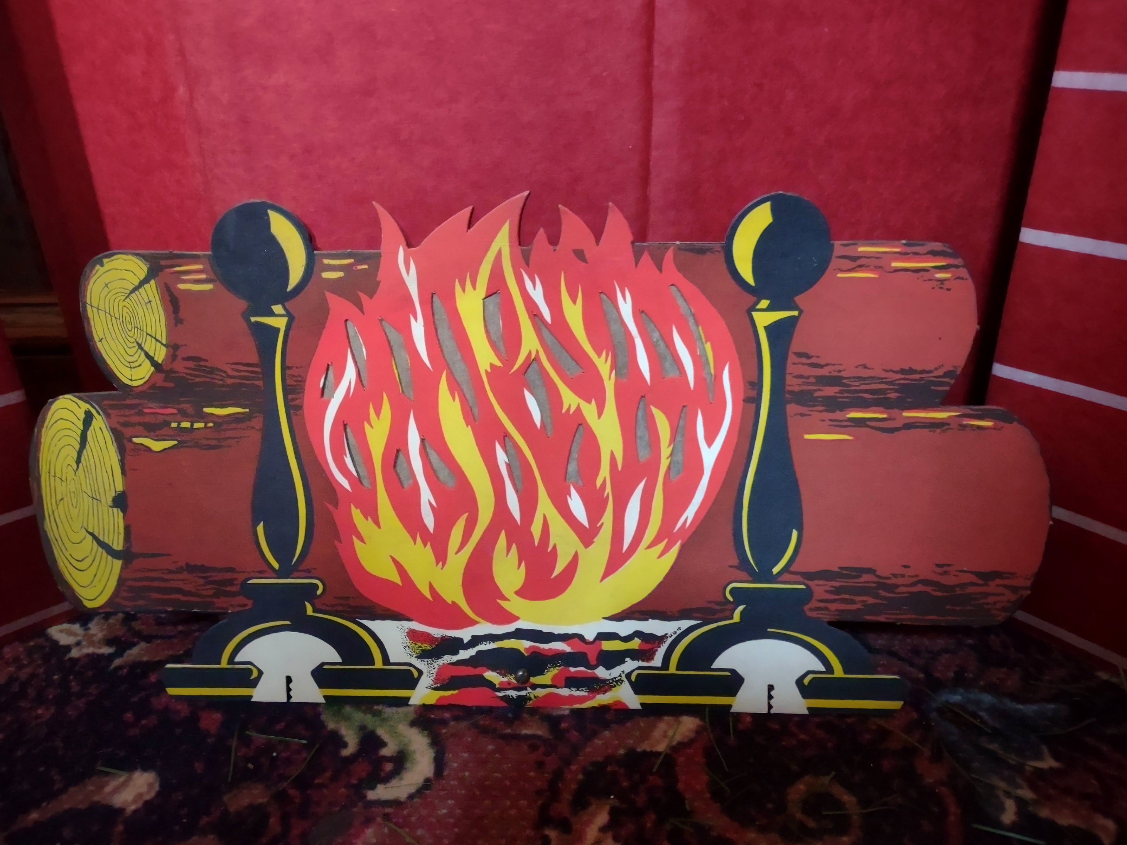 Vintage Christmas Cardboard Fireplace Display "Electric" [4826]
