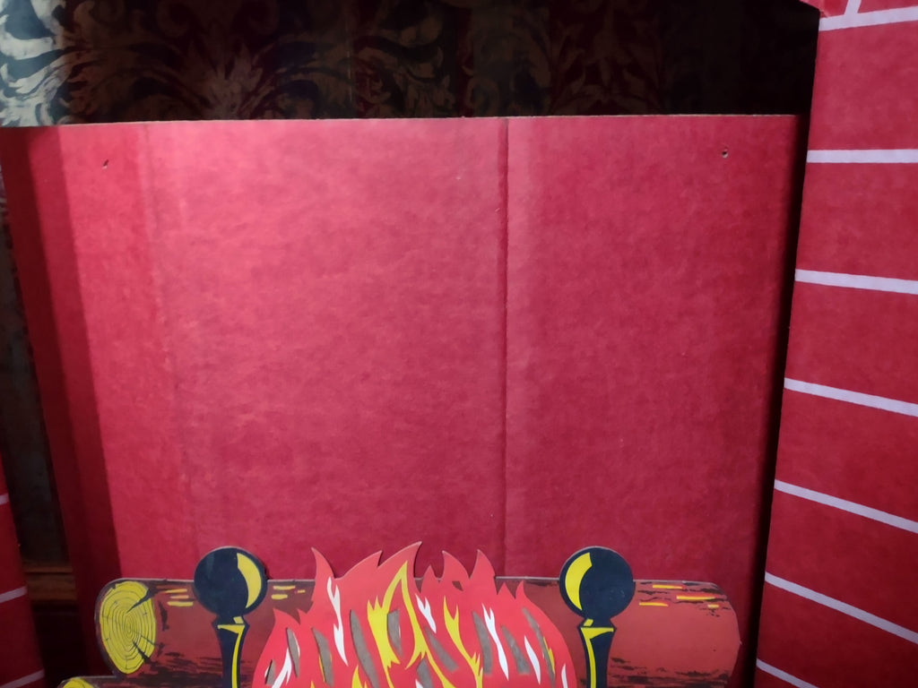 Vintage Christmas Cardboard Fireplace Display "Electric" [4826]