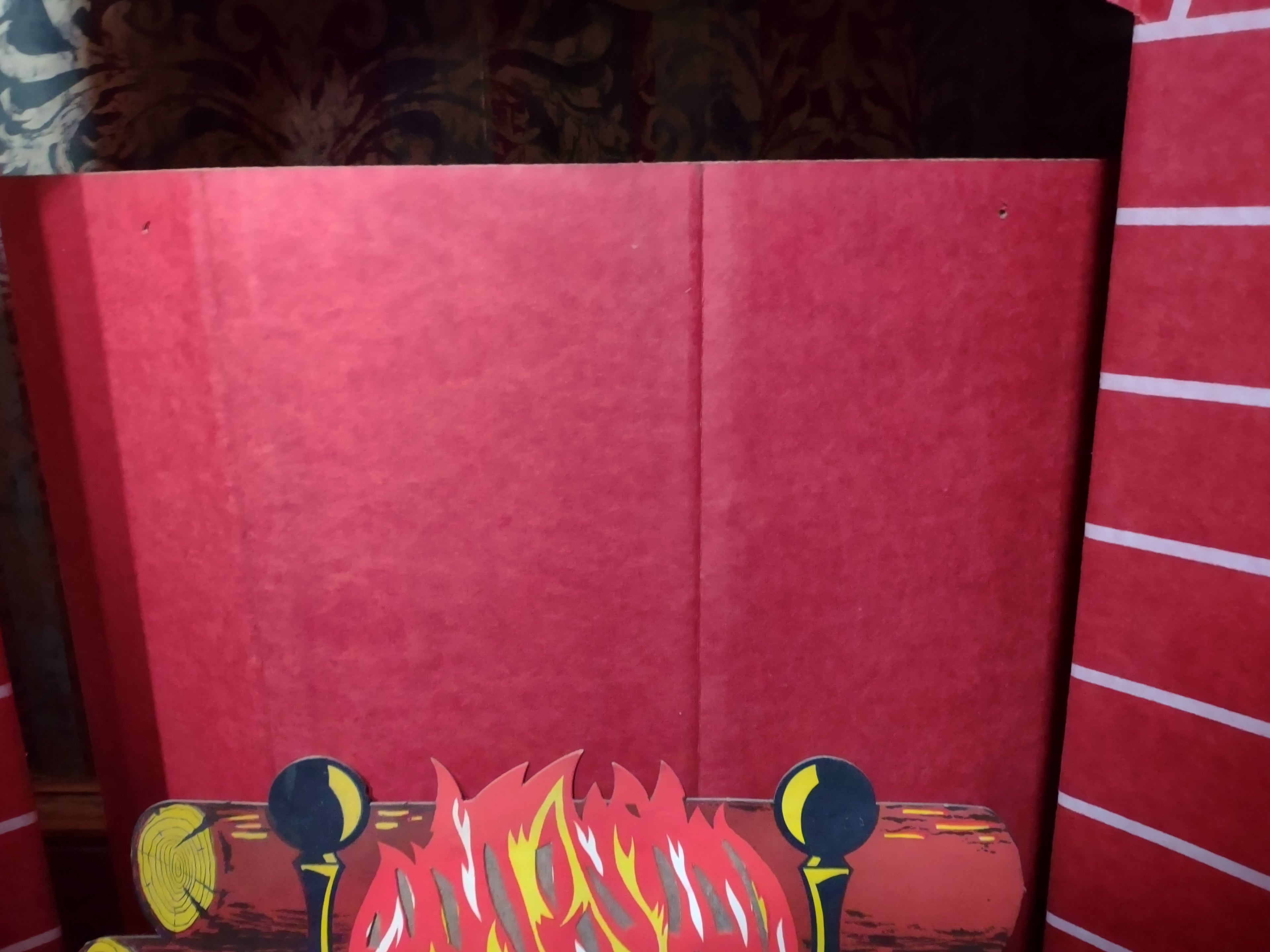 Vintage Christmas Cardboard Fireplace Display "Electric" [4826]