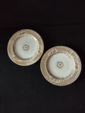Vintage Wedgwood Dessert Plate Cream Gold Gilt Bone China England Pair [6257]