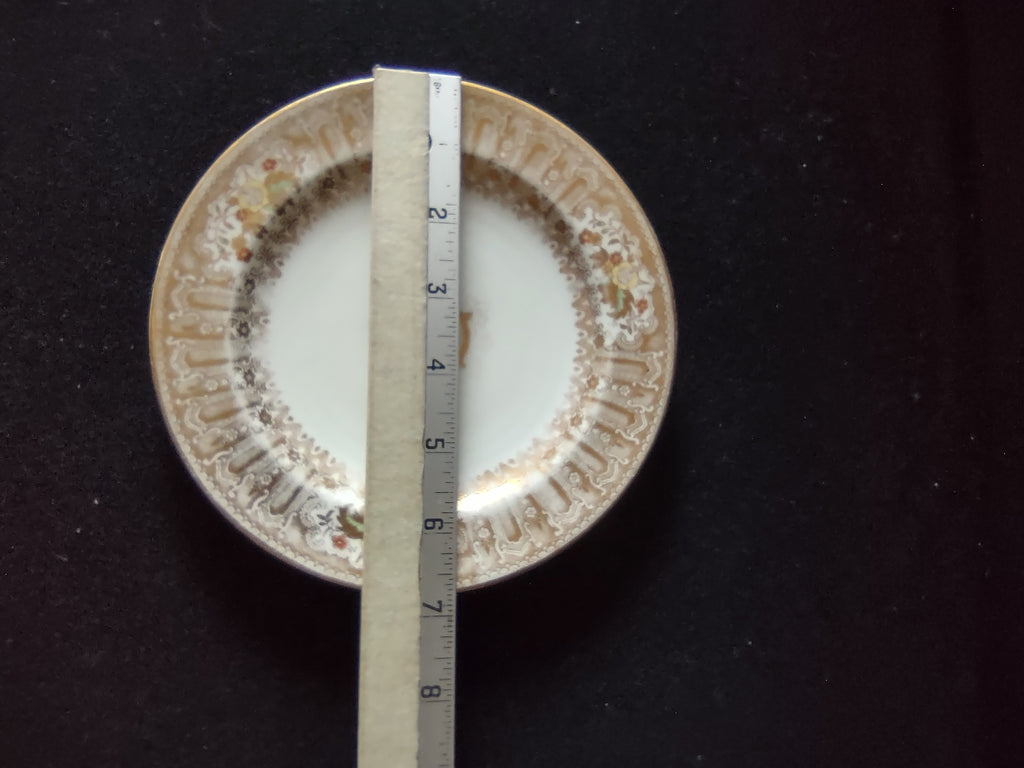 Vintage Wedgwood Dessert Plate Cream Gold Gilt Bone China England Pair [6257]