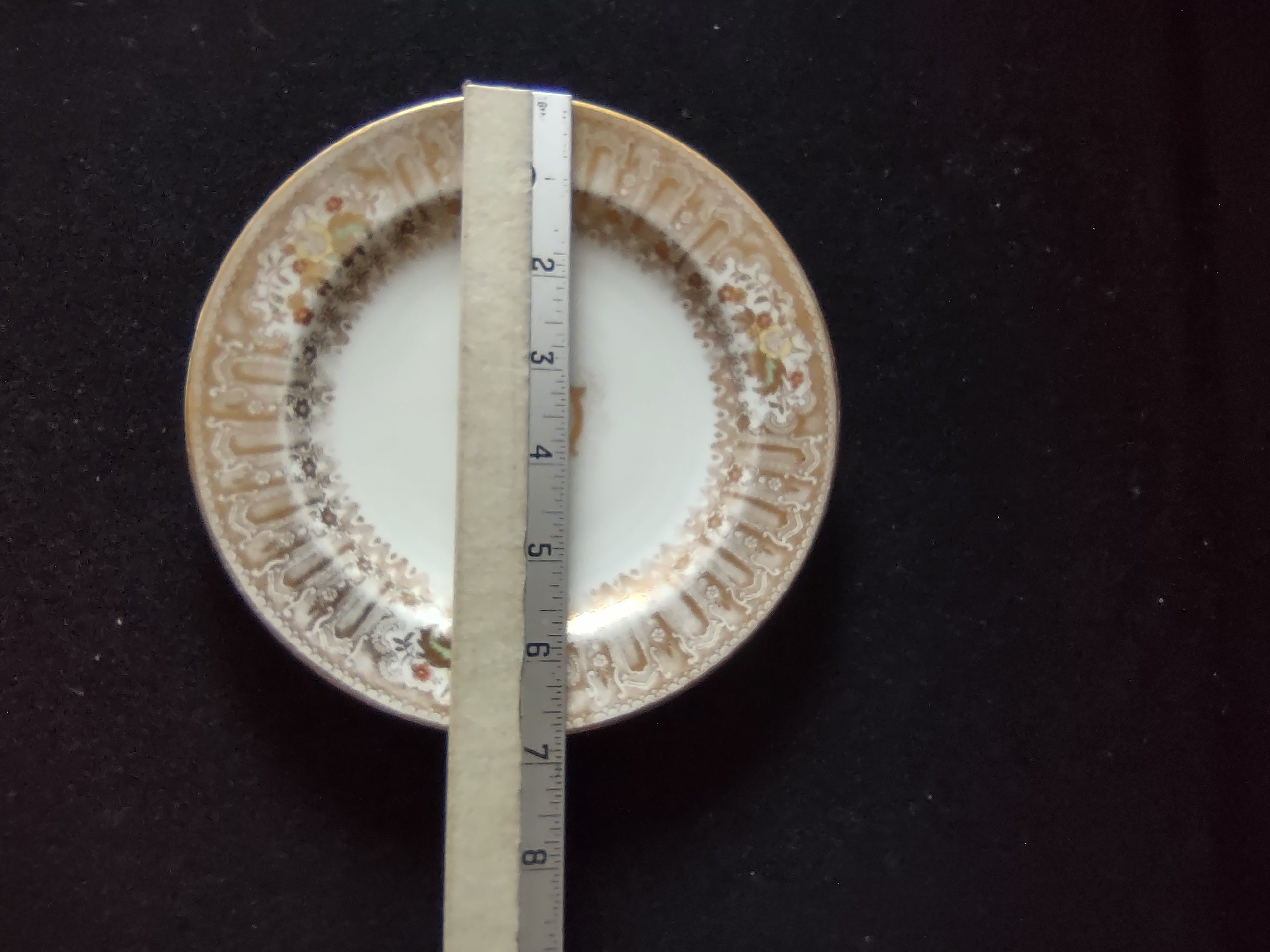 Vintage Wedgwood Dessert Plate Cream Gold Gilt Bone China England Pair [6257]