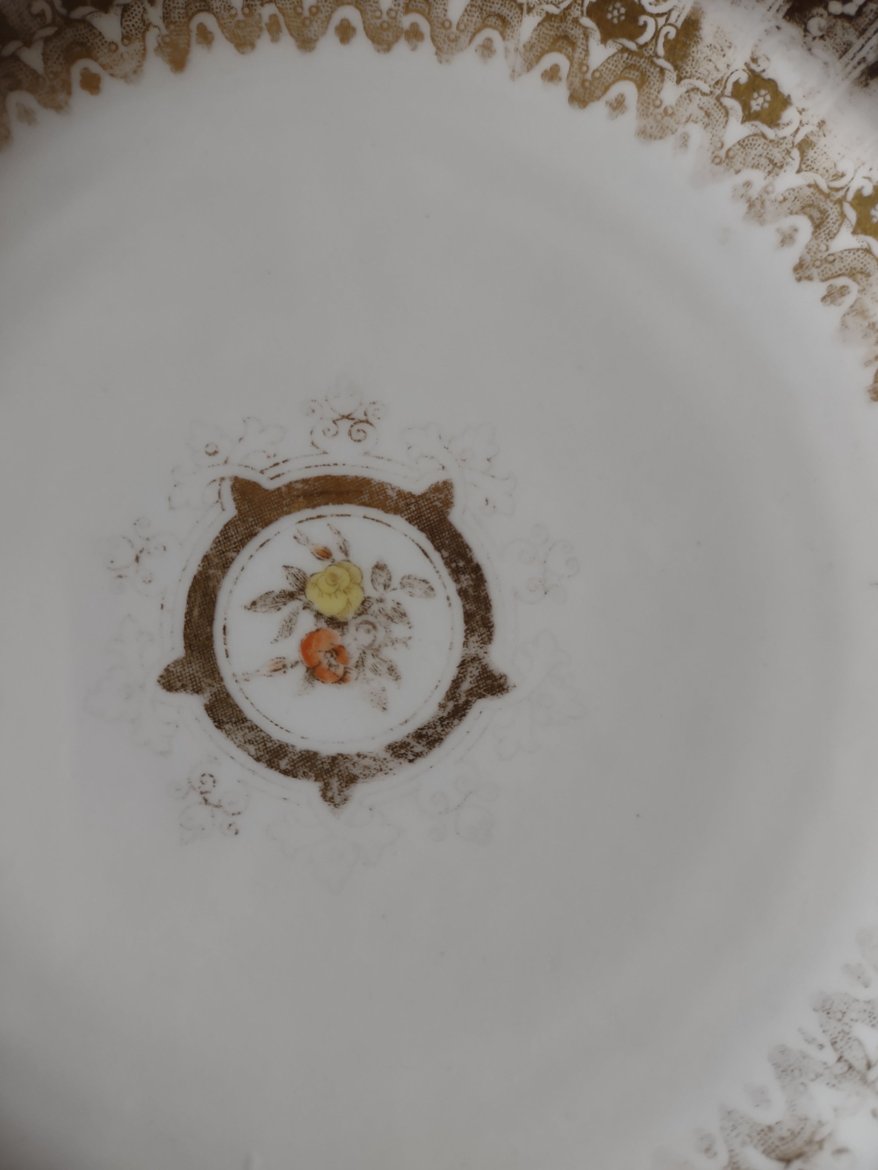 Vintage Wedgwood Dessert Plate Cream Gold Gilt Bone China England Pair [6257]