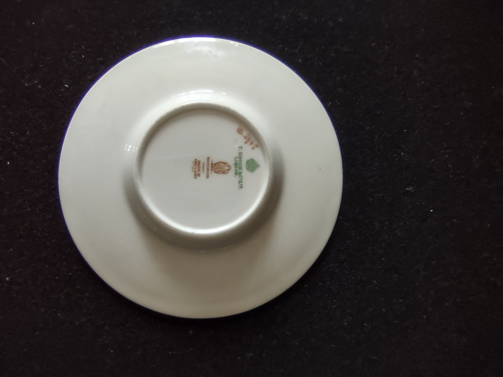 Vintage Wedgwood Demitasse Saucer Crimson Gold Bone China England [6261]