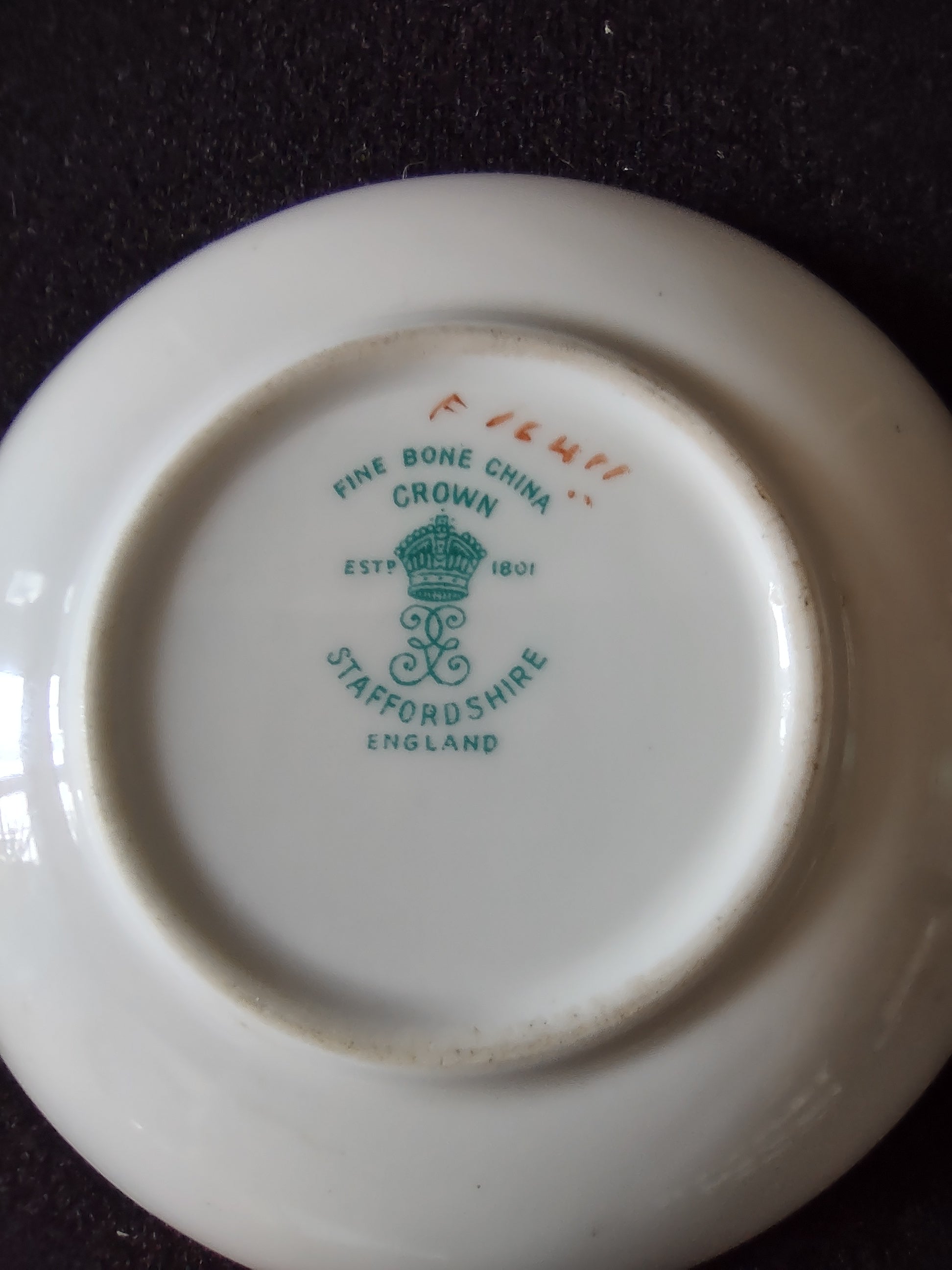 Vintage Staffordshire Pheasant Hunting Butter Pat Bone China England [6262]