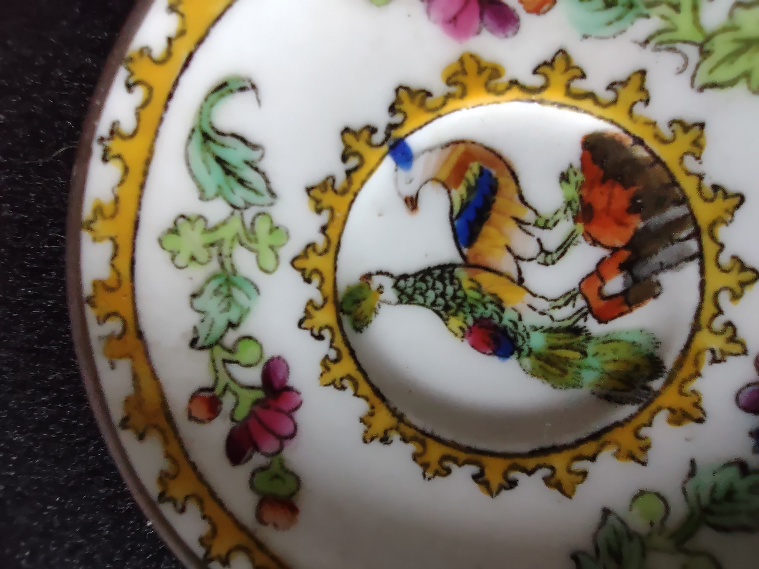 Vintage Spode Copeland's China Exotic Birds Butter Pat Bone China England [6263]