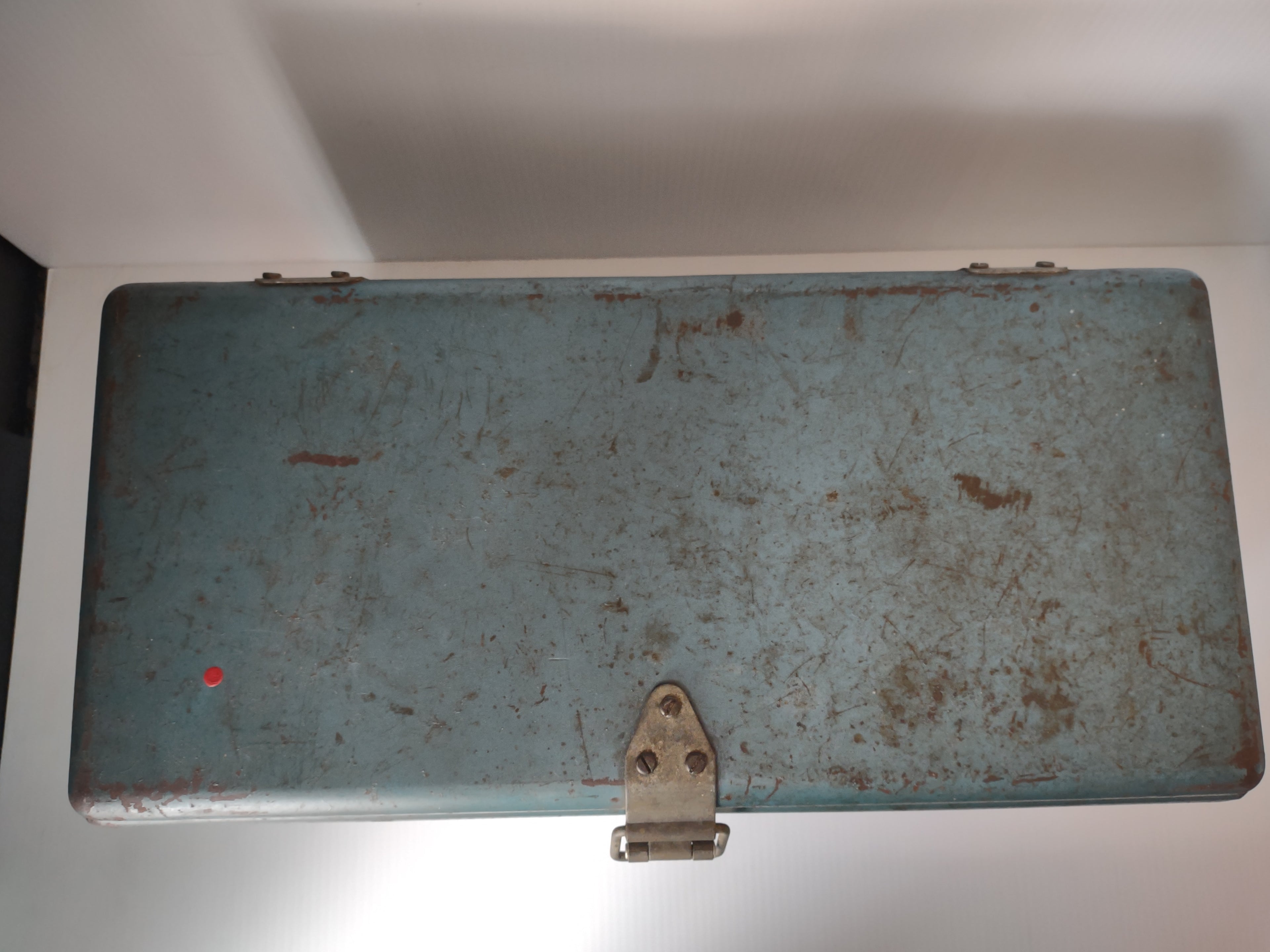 Vintage J.C. Higgins Metal Ice Chest Cooler Blue Camping Picnic [6239]