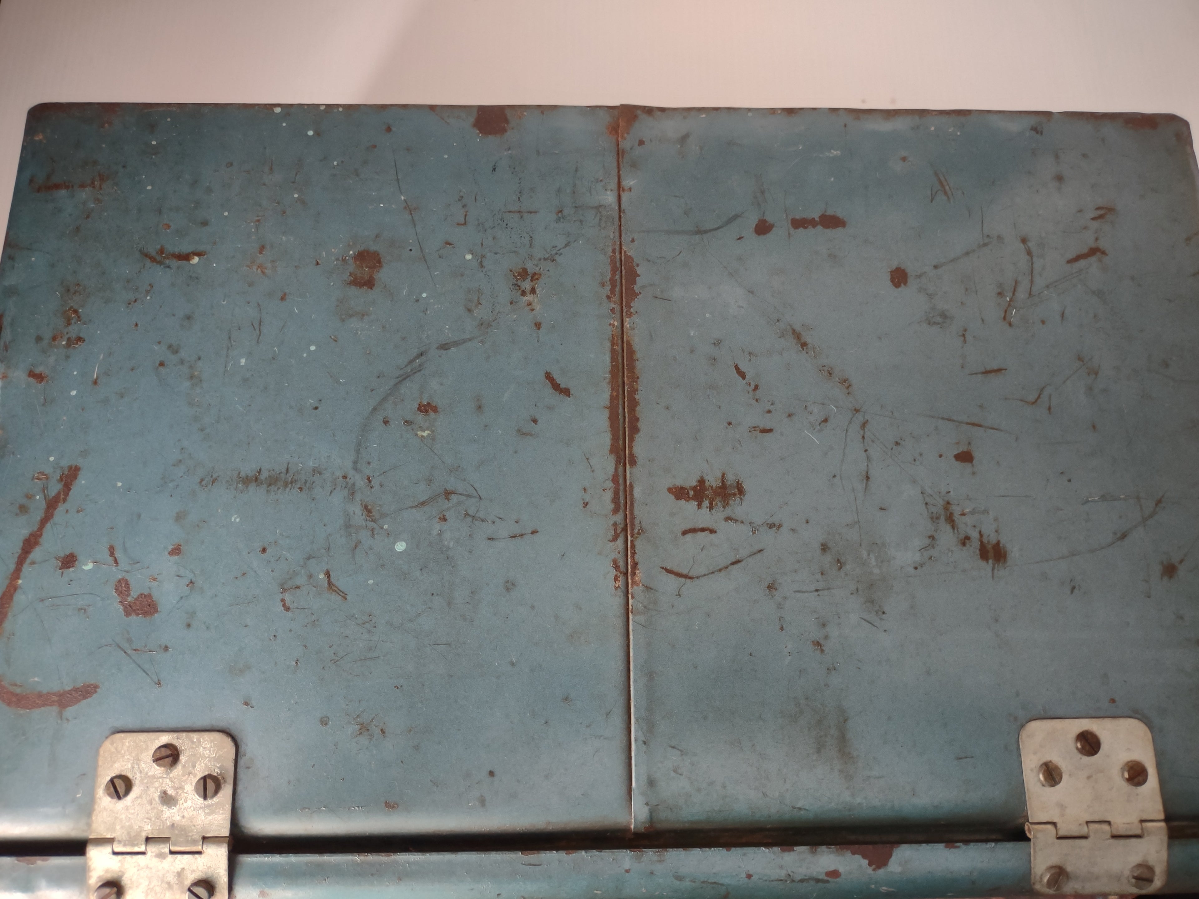 Vintage J.C. Higgins Metal Ice Chest Cooler Blue Camping Picnic [6239]