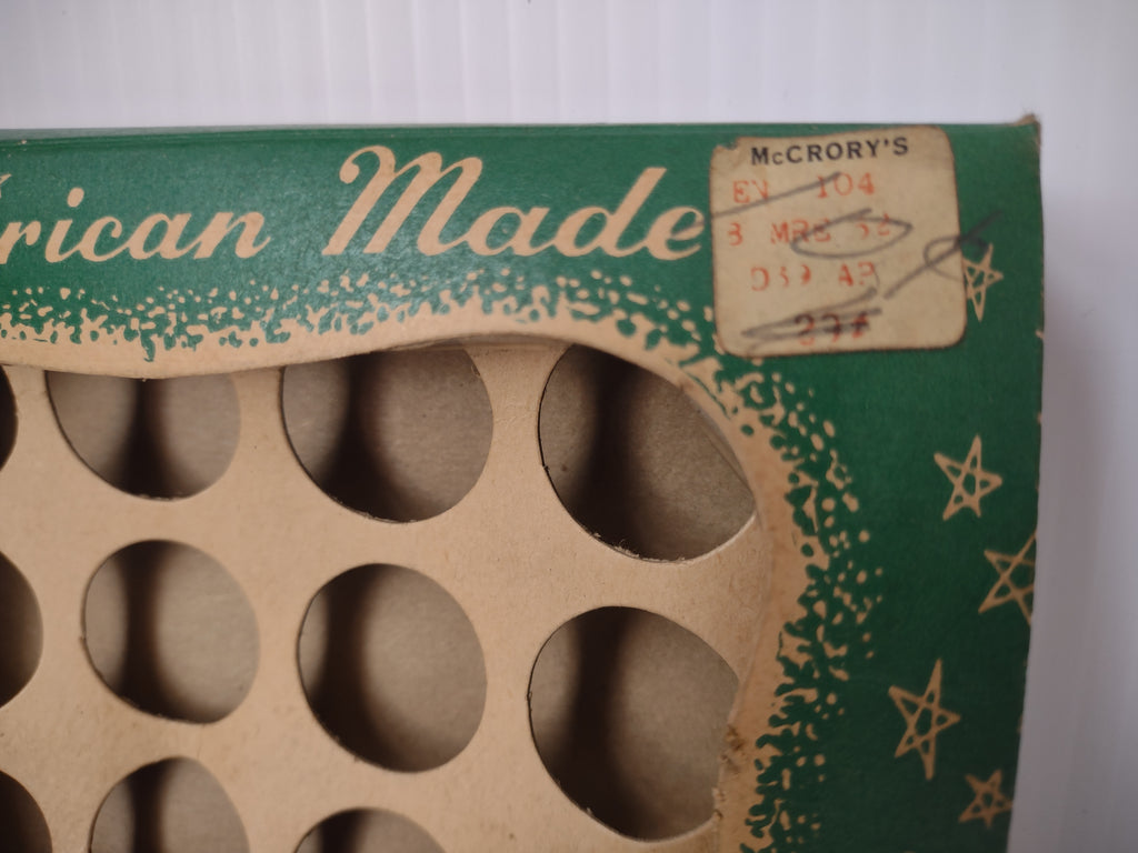 Vintage American Made Christmas Ornaments Empty Box Dozen McCrory's [4827]