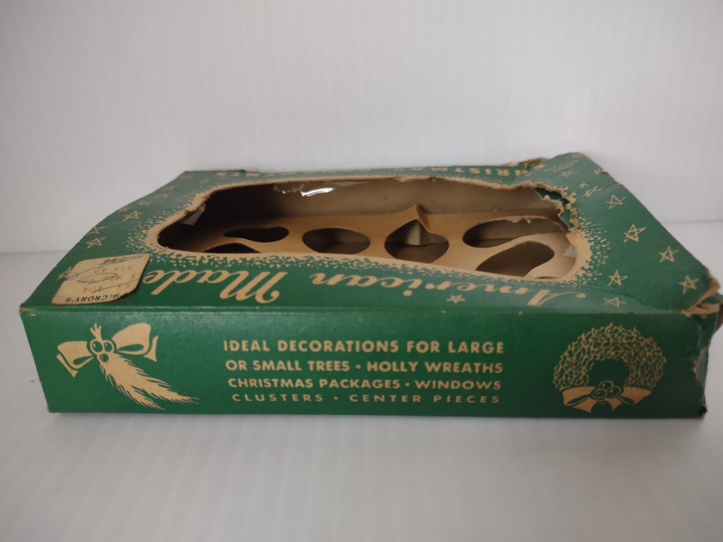 Vintage American Made Christmas Ornaments Empty Box Dozen McCrory's [4827]