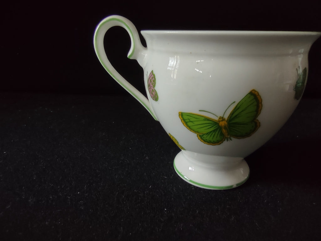 Vintage Staffordshire Butterfly Snack Plate Cup Bone China England x3 [6269]