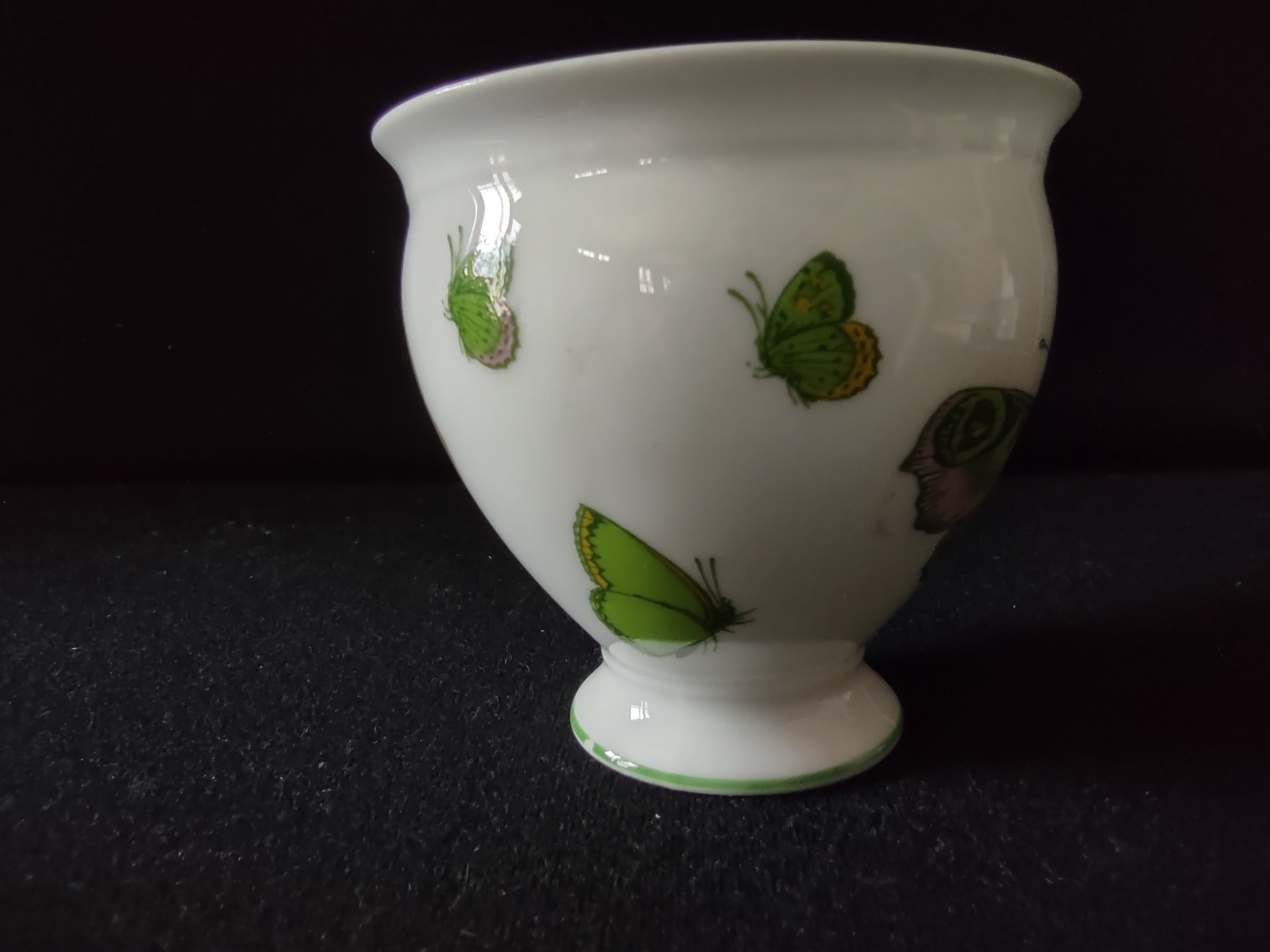 Vintage Staffordshire Butterfly Snack Plate Cup Bone China England x3 [6269]