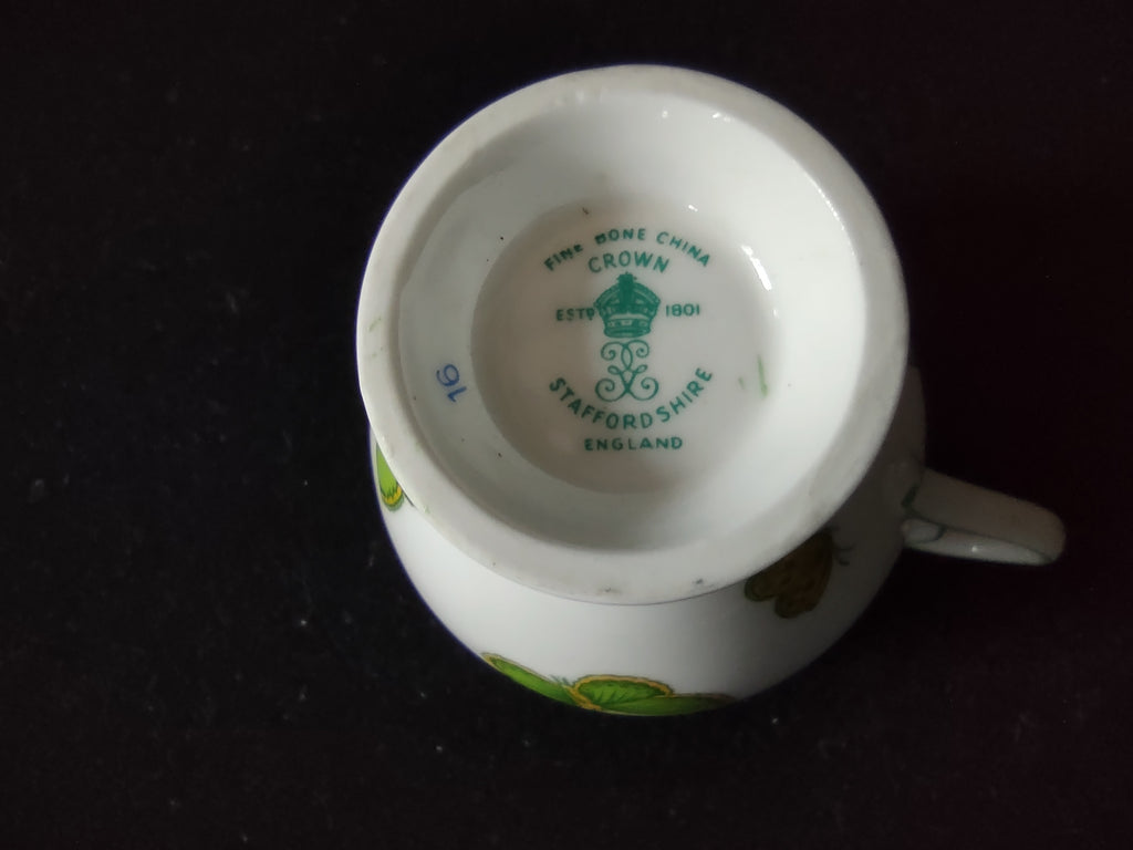 Vintage Staffordshire Butterfly Snack Plate Cup Bone China England x3 [6269]