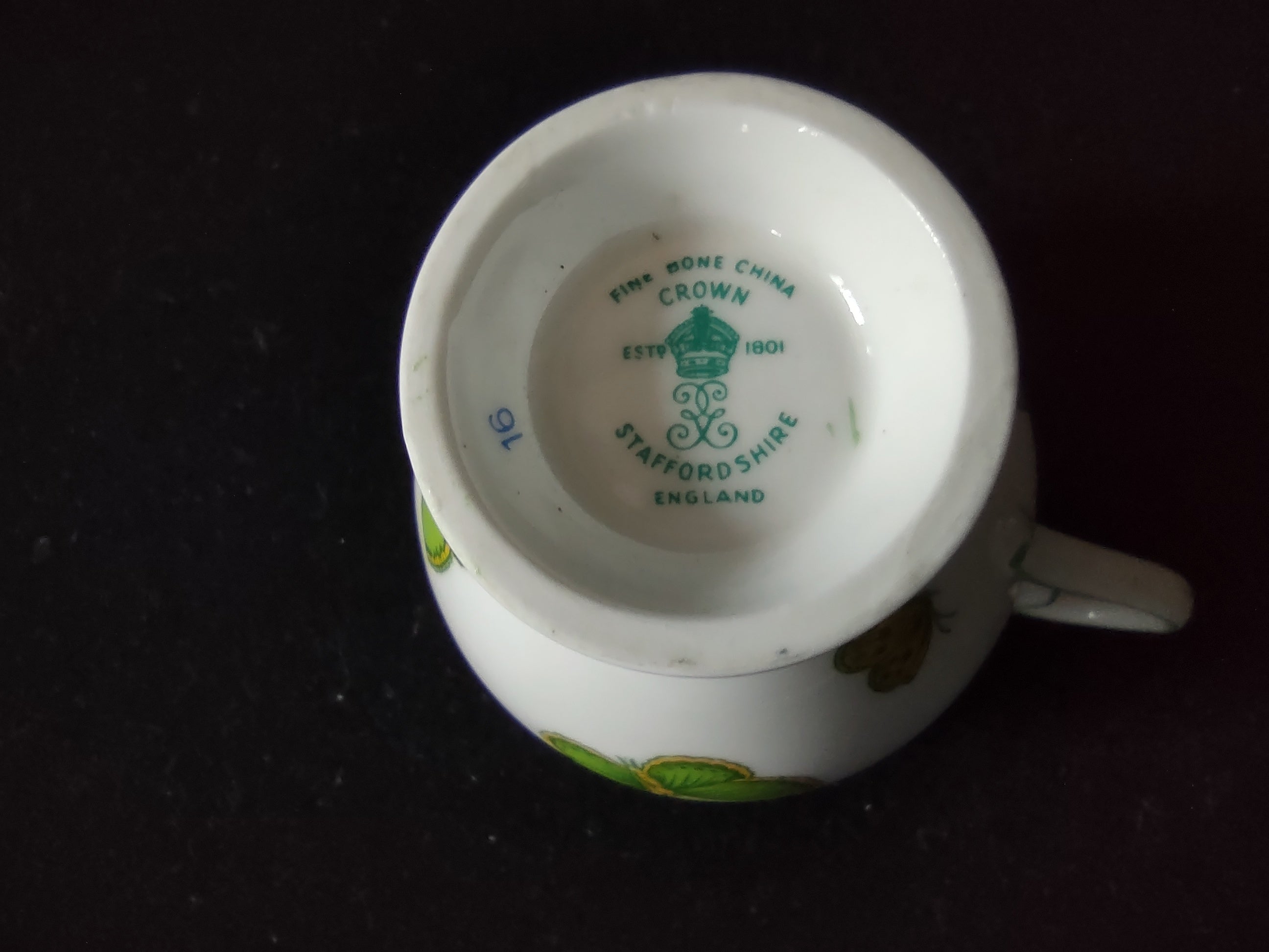 Vintage Staffordshire Butterfly Snack Plate Cup Bone China England x3 [6269]