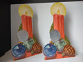 Vintage Cardboard Christmas Candle Stand-Up Weiller Co. Pair Fort Pitt Brewery [4828]