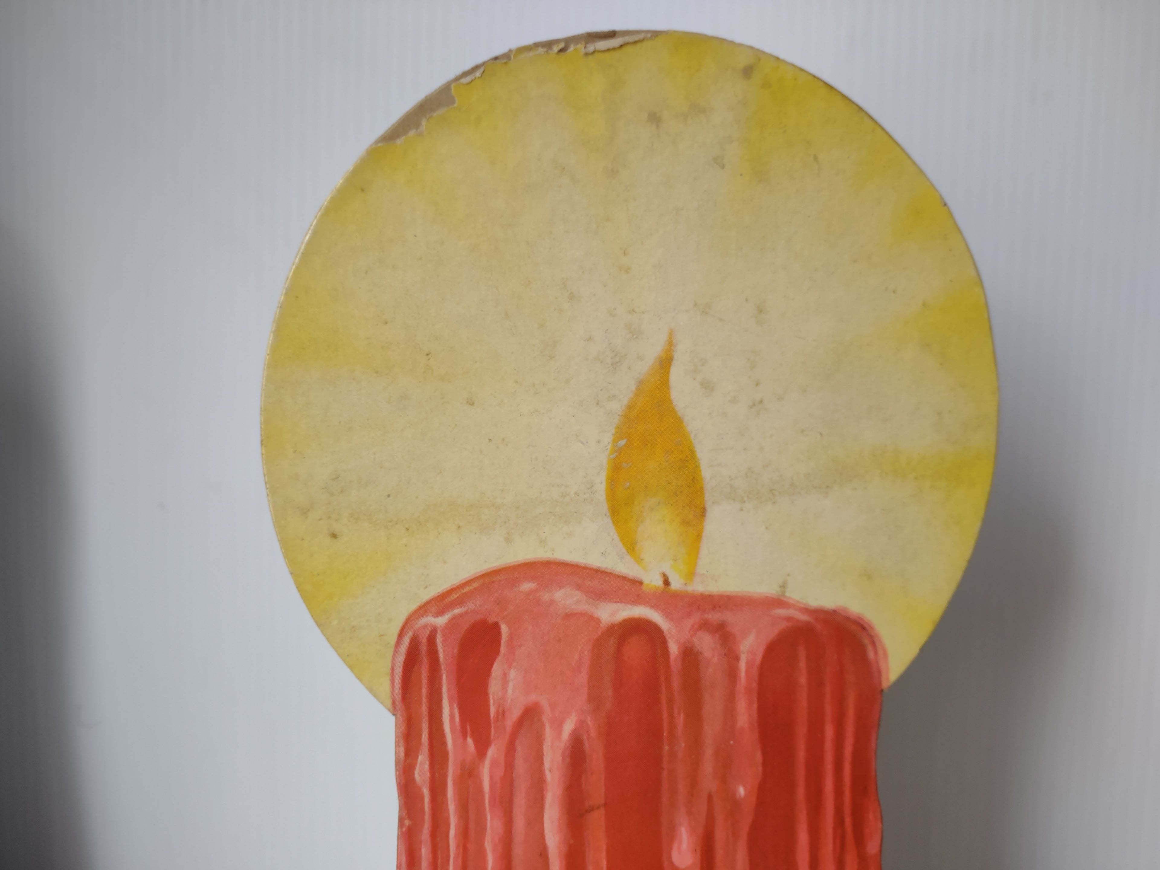 Vintage Cardboard Christmas Candle Stand-Up Weiller Co. Pair Fort Pitt Brewery [4828]