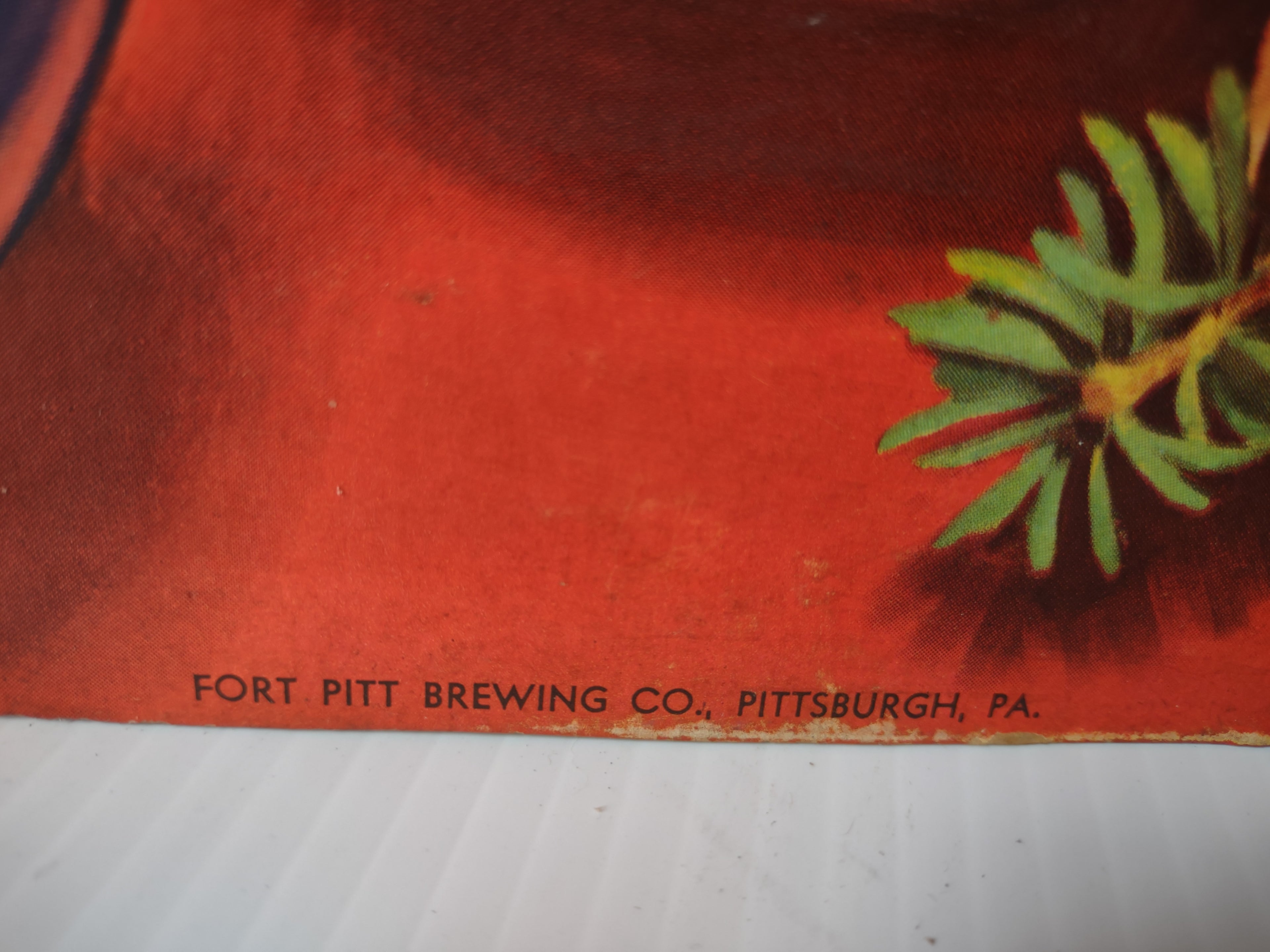 Vintage Cardboard Christmas Candle Stand-Up Weiller Co. Pair Fort Pitt Brewery [4828]