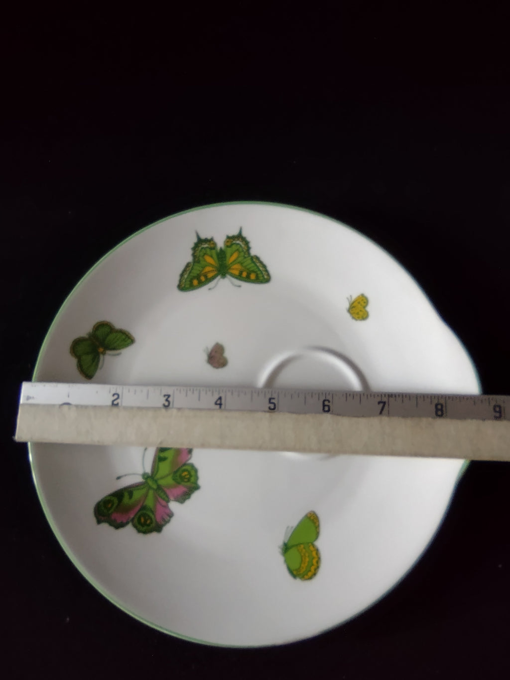 Vintage Staffordshire Butterfly Snack Plate No Cup Bone China England [6270]