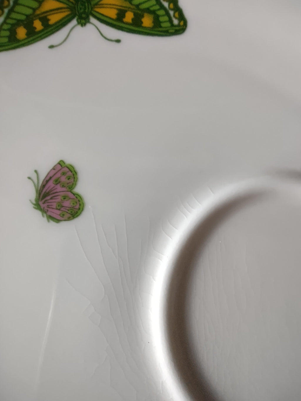 Vintage Staffordshire Butterfly Snack Plate No Cup Bone China England [6270]