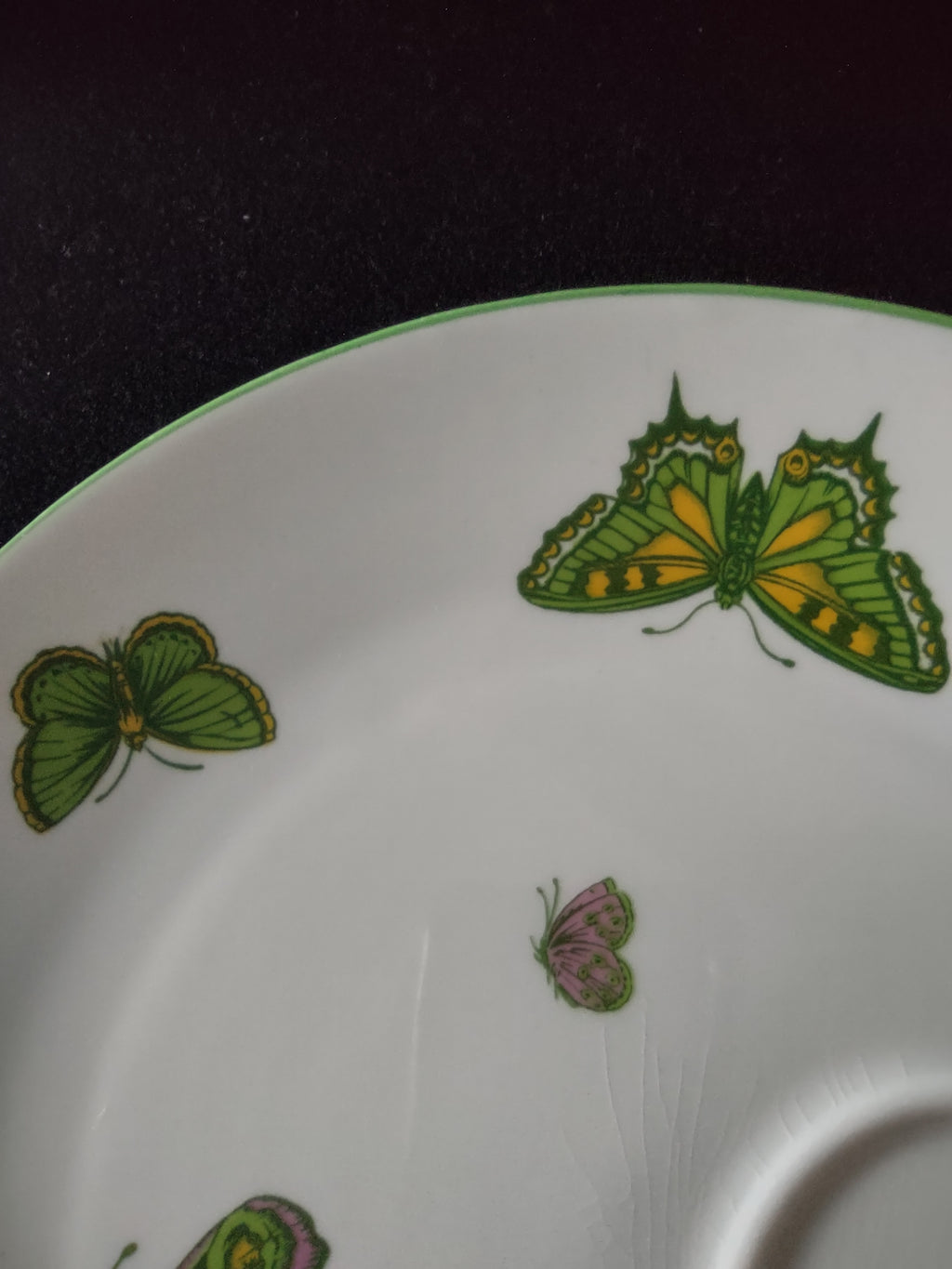 Vintage Staffordshire Butterfly Snack Plate No Cup Bone China England [6270]