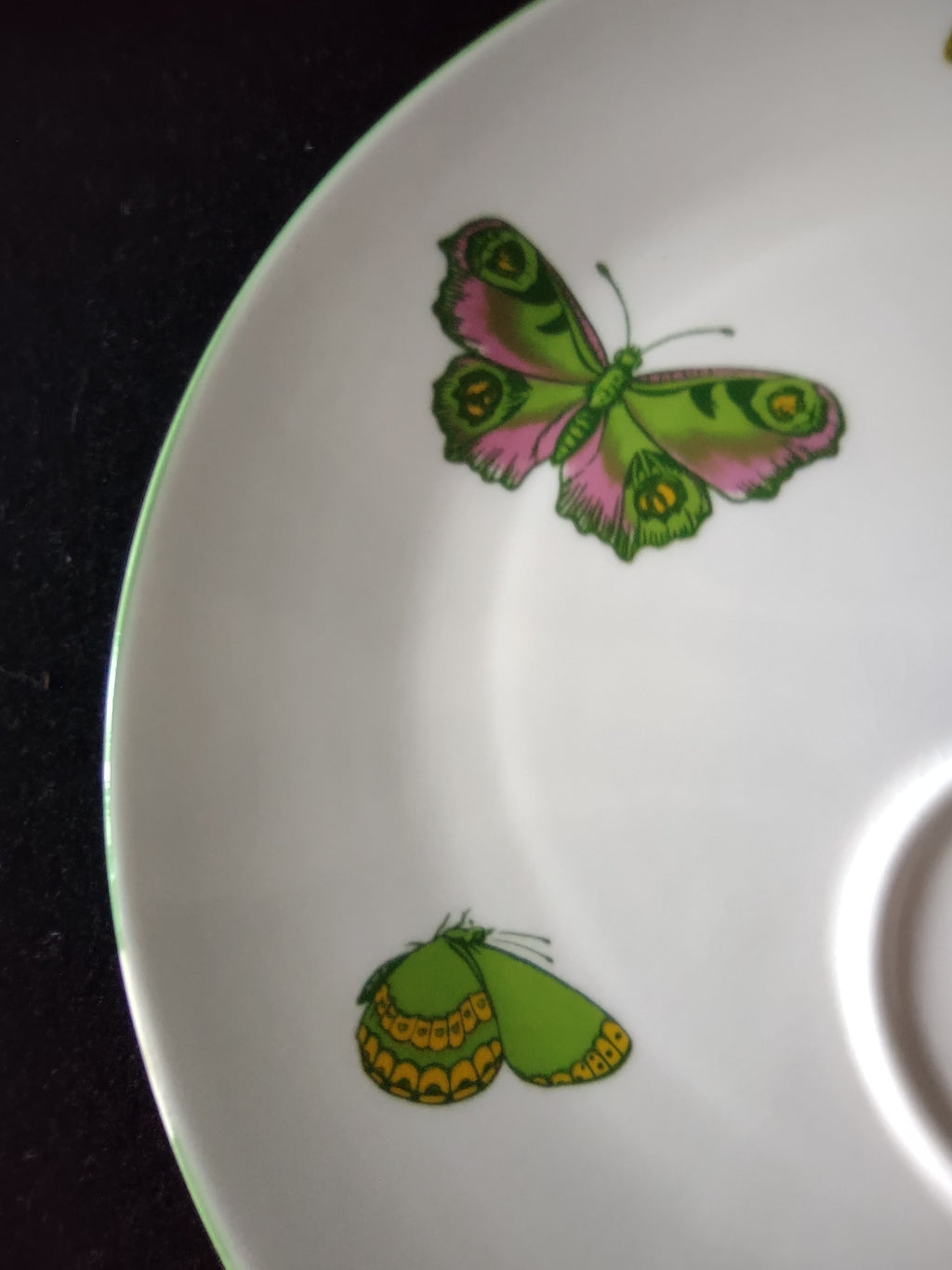 Vintage Staffordshire Butterfly Snack Plate No Cup Bone China England [6270]