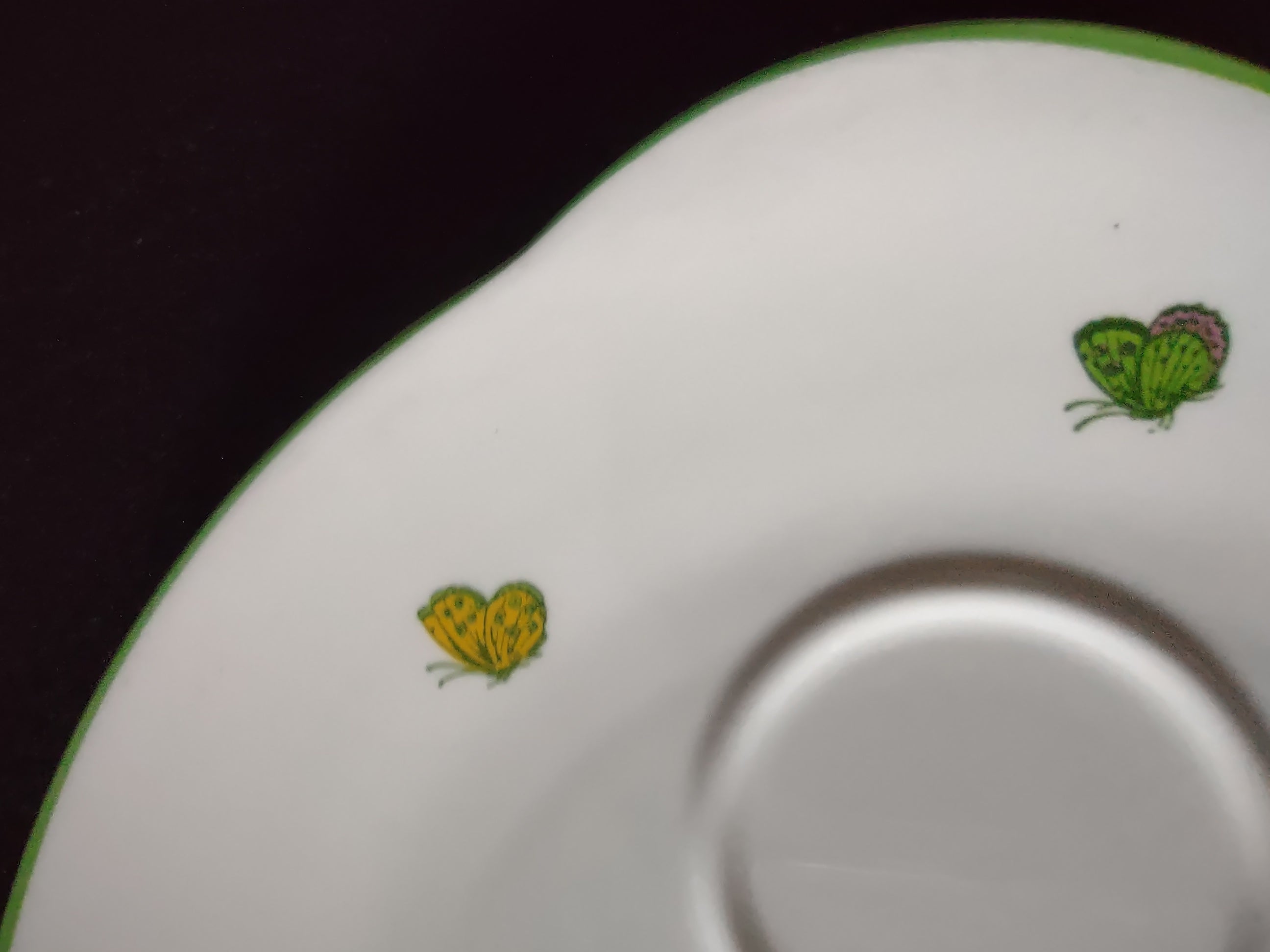 Vintage Staffordshire Butterfly Snack Plate No Cup Bone China England [6270]