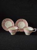Vintage Crown Staffordshire Ellesmere Cup Saucer Bone China England Pair [6272]