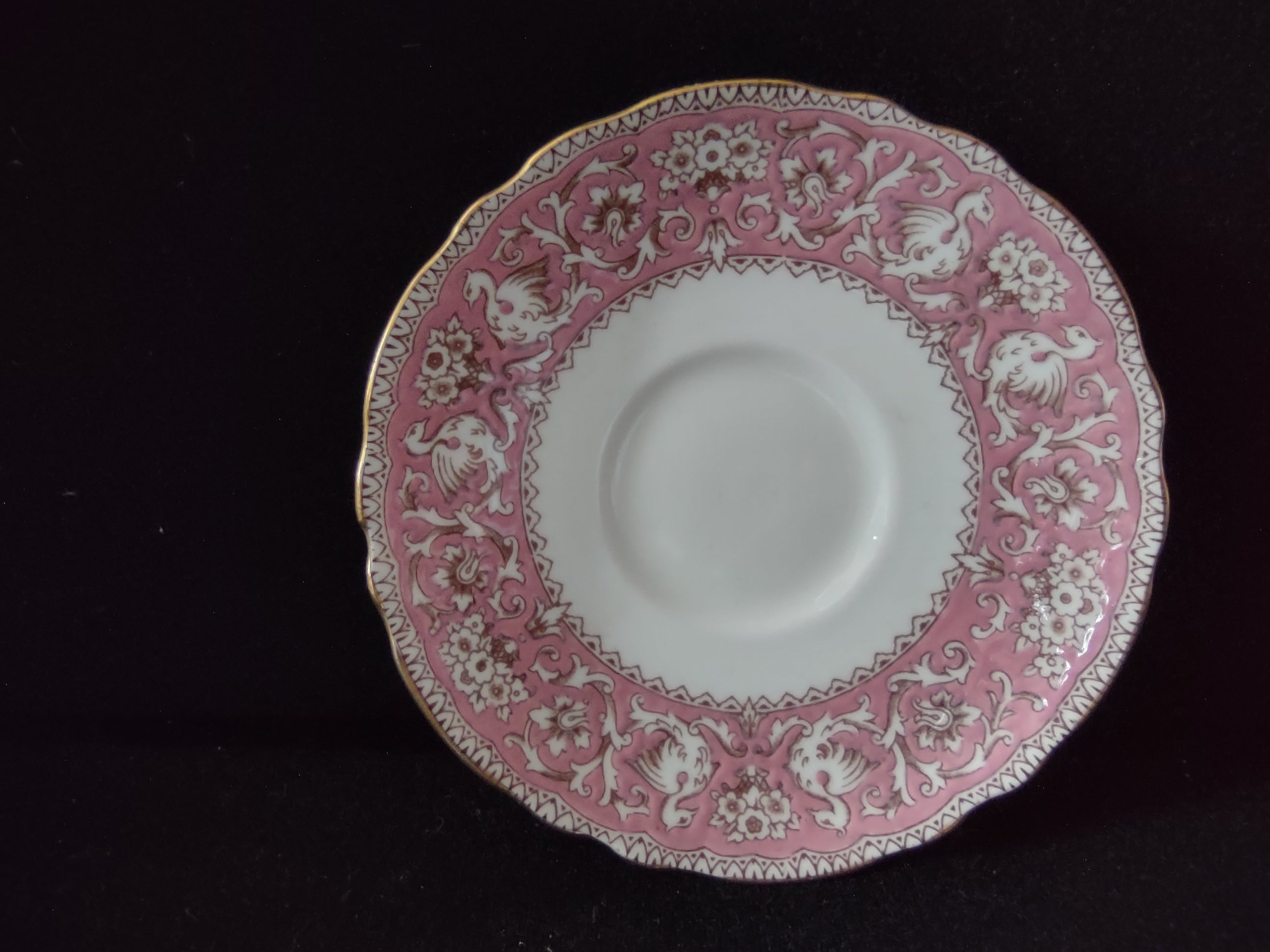 Vintage Crown Staffordshire Ellesmere Cup Saucer Bone China England Pair [6272]