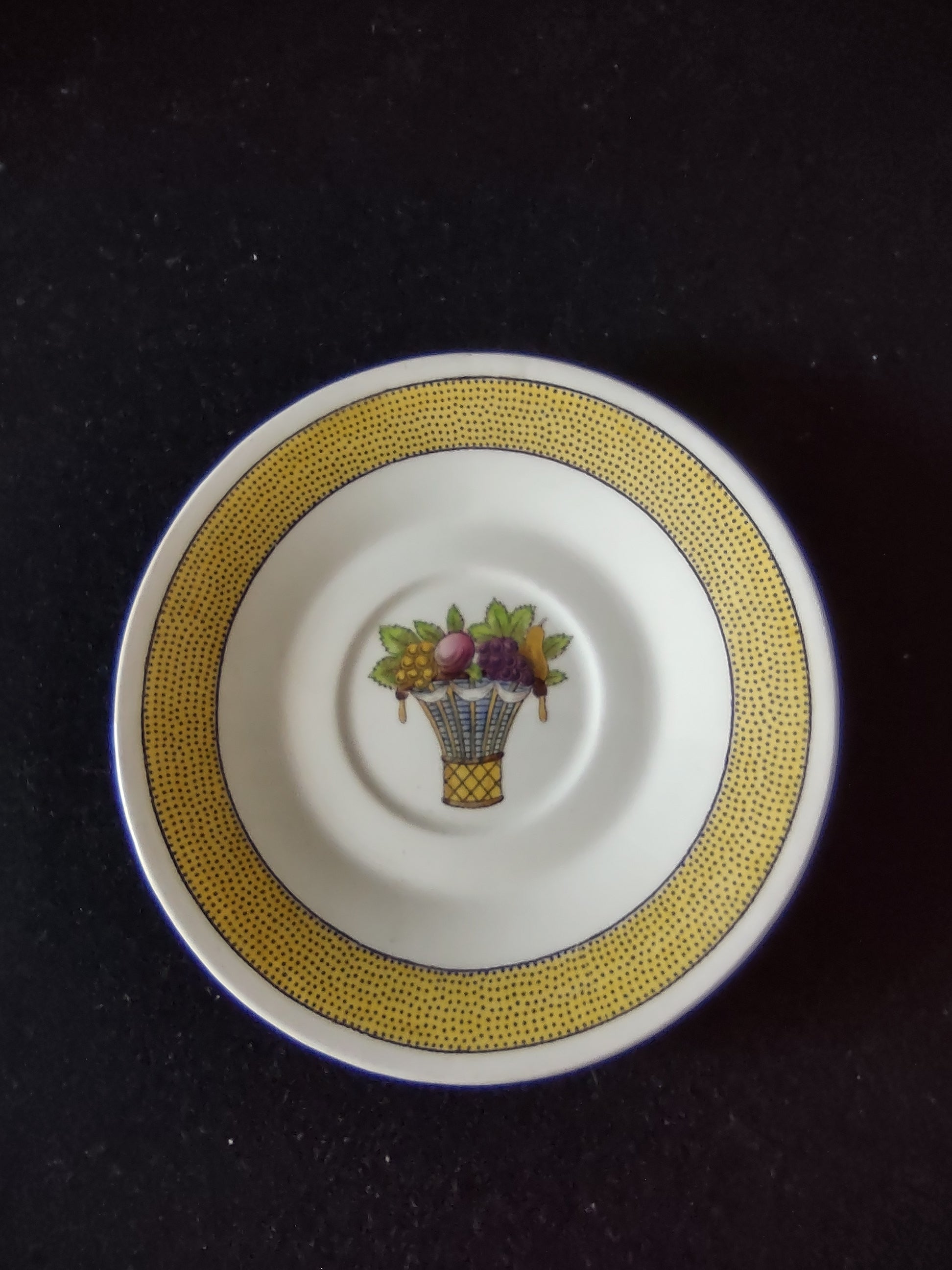 Vintage Wedgwood Directoire Demitasse Saucer Etruria England Fruit Basket [6275]