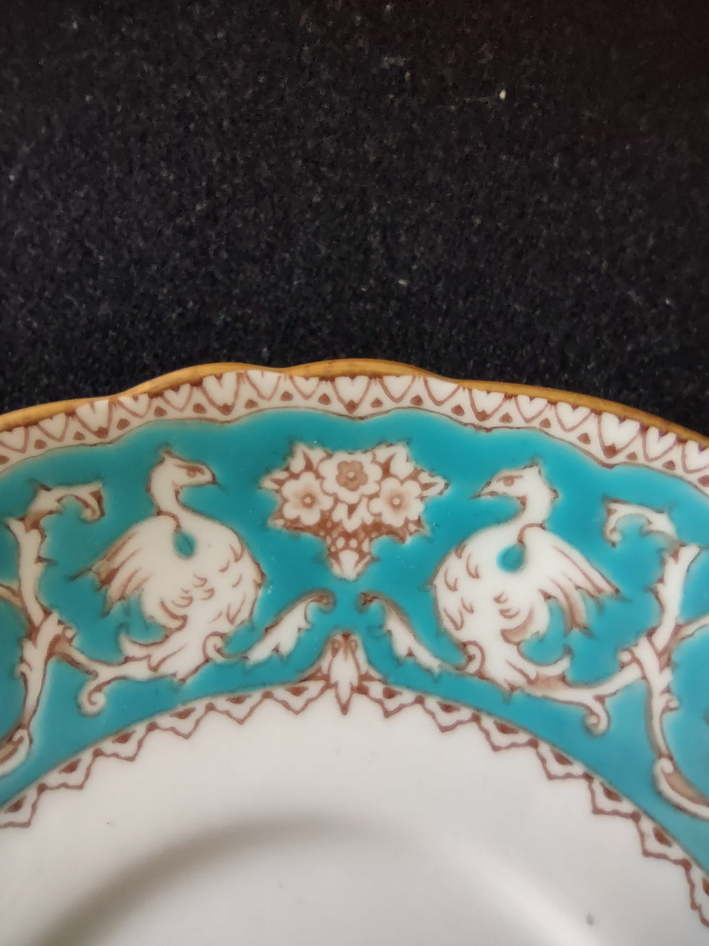 Vintage Staffordshire Ellesmere Bouillon Cup Saucer Bone China England [6276]