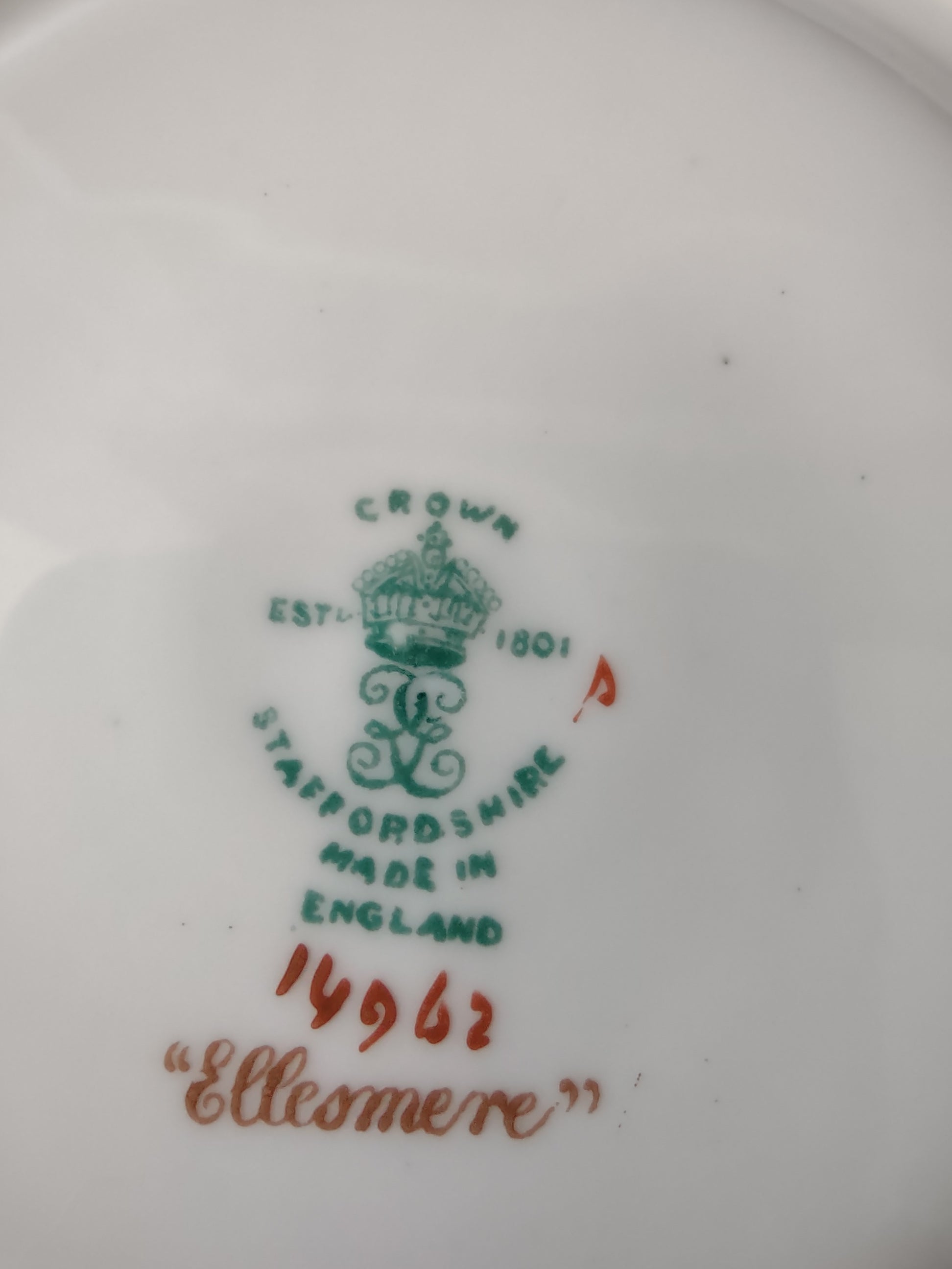 Vintage Staffordshire Ellesmere Bouillon Cup Saucer Bone China England [6276]