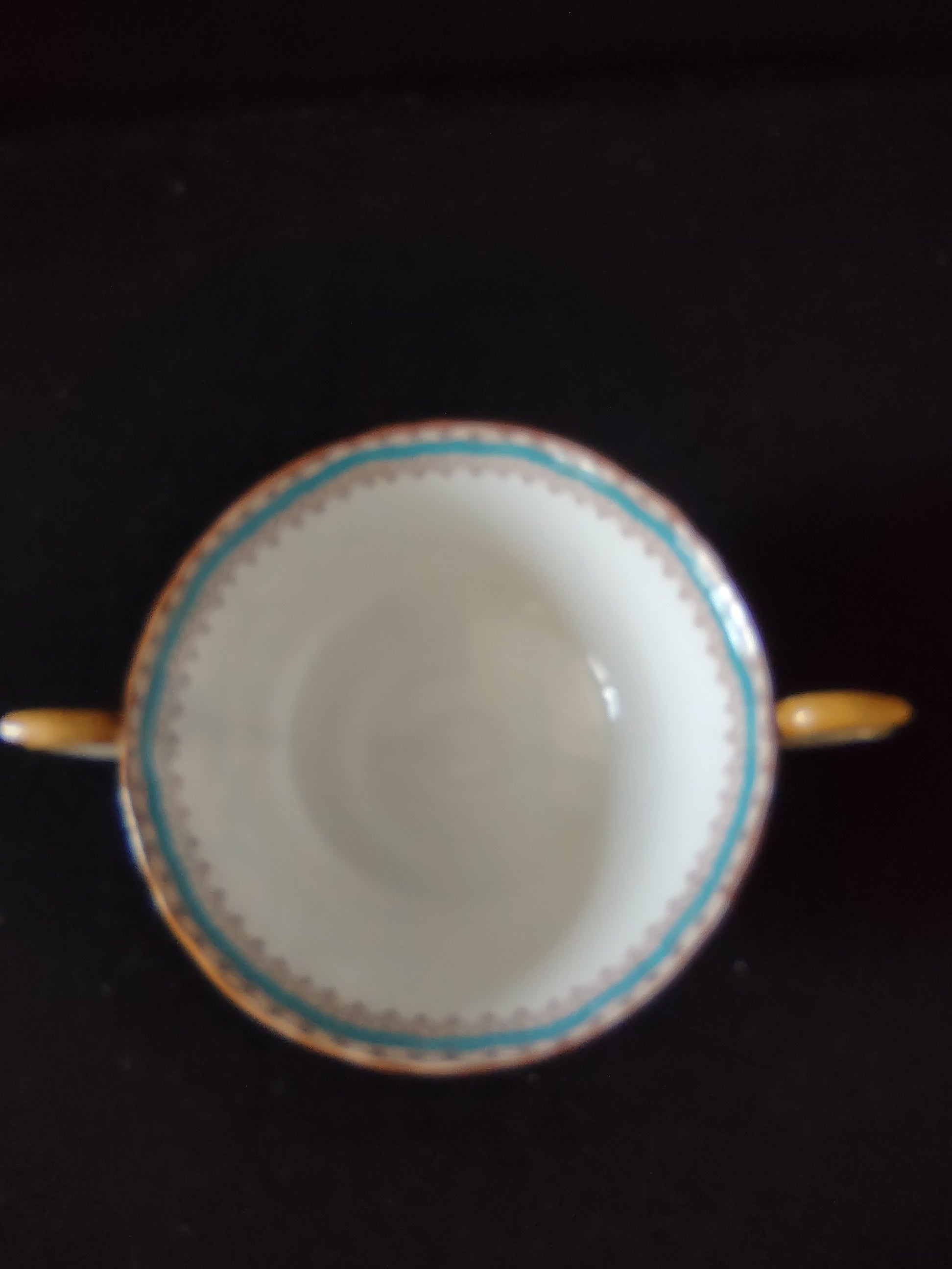 Vintage Staffordshire Ellesmere Bouillon Cup Saucer Bone China England [6276]