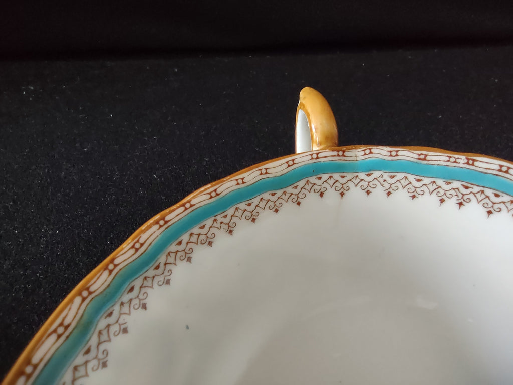 Vintage Staffordshire Ellesmere Bouillon Cup Saucer Bone China England [6276]