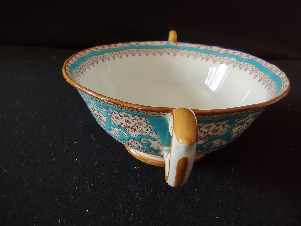 Vintage Staffordshire Ellesmere Bouillon Cup Saucer Bone China England [6276]