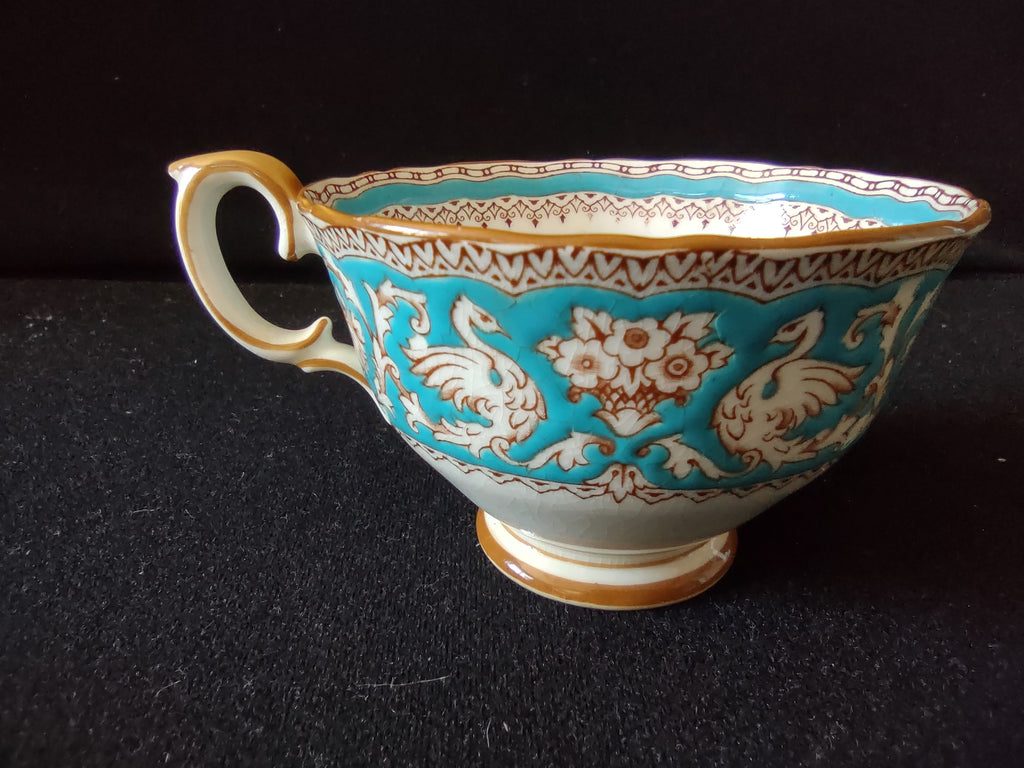 Vintage Crown Staffordshire Ellesmere Tea Cup Saucer Bone China England [6278]