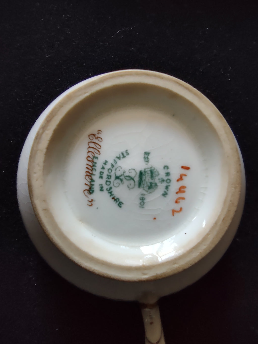 Vintage Crown Staffordshire Ellesmere Tea Cup Saucer Bone China England [6278]