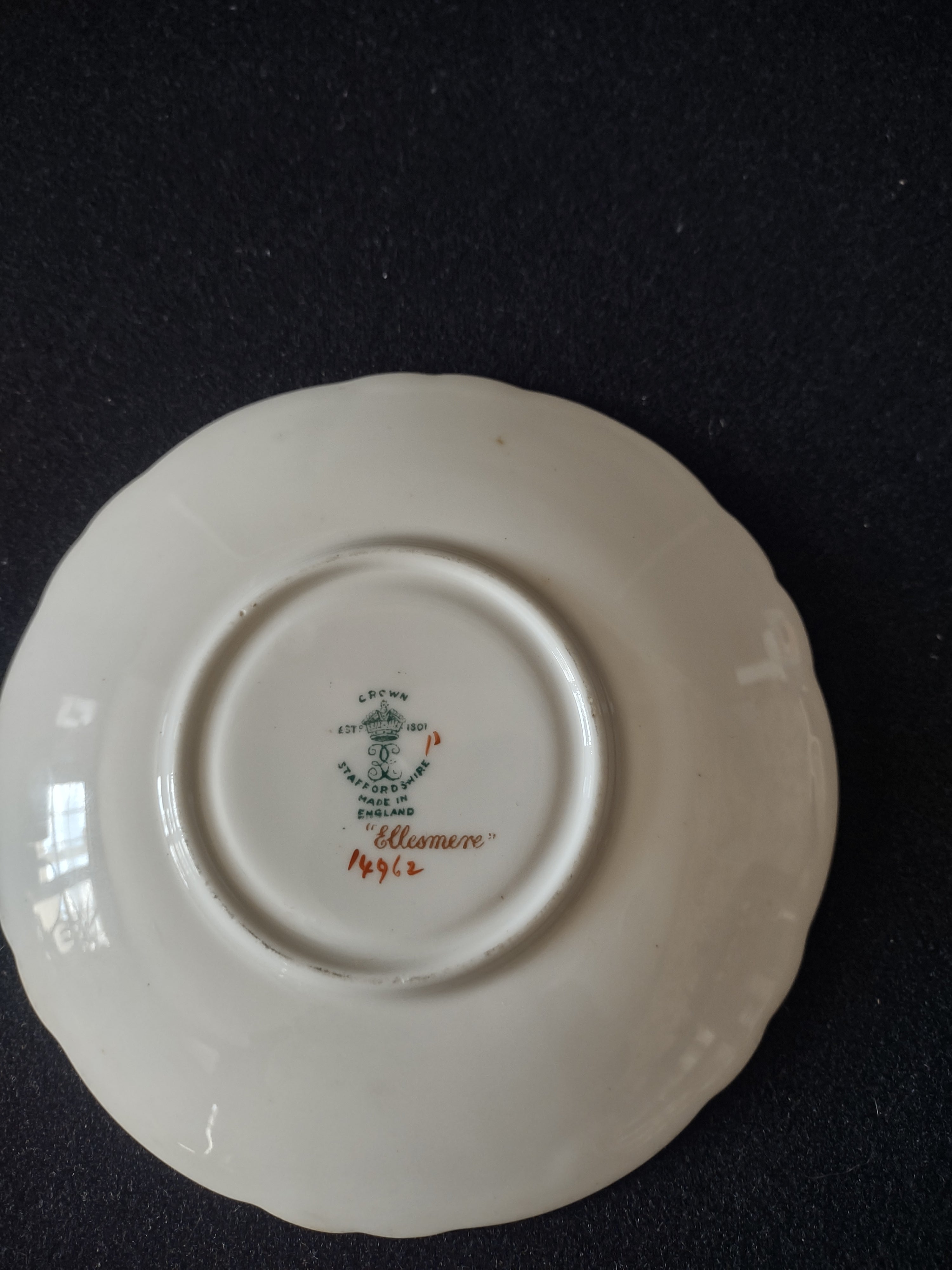 Vintage Crown Staffordshire Ellesmere Saucer Bone China England [6279]