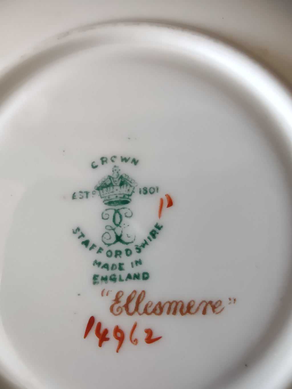 Vintage Crown Staffordshire Ellesmere Saucer Bone China England [6279]