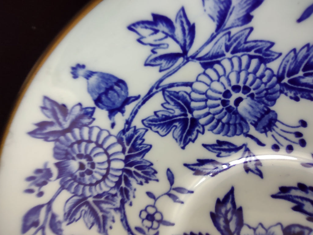 Vintage Wedgwood Avon Blue Cup Saucer Set Bone China England [6280]
