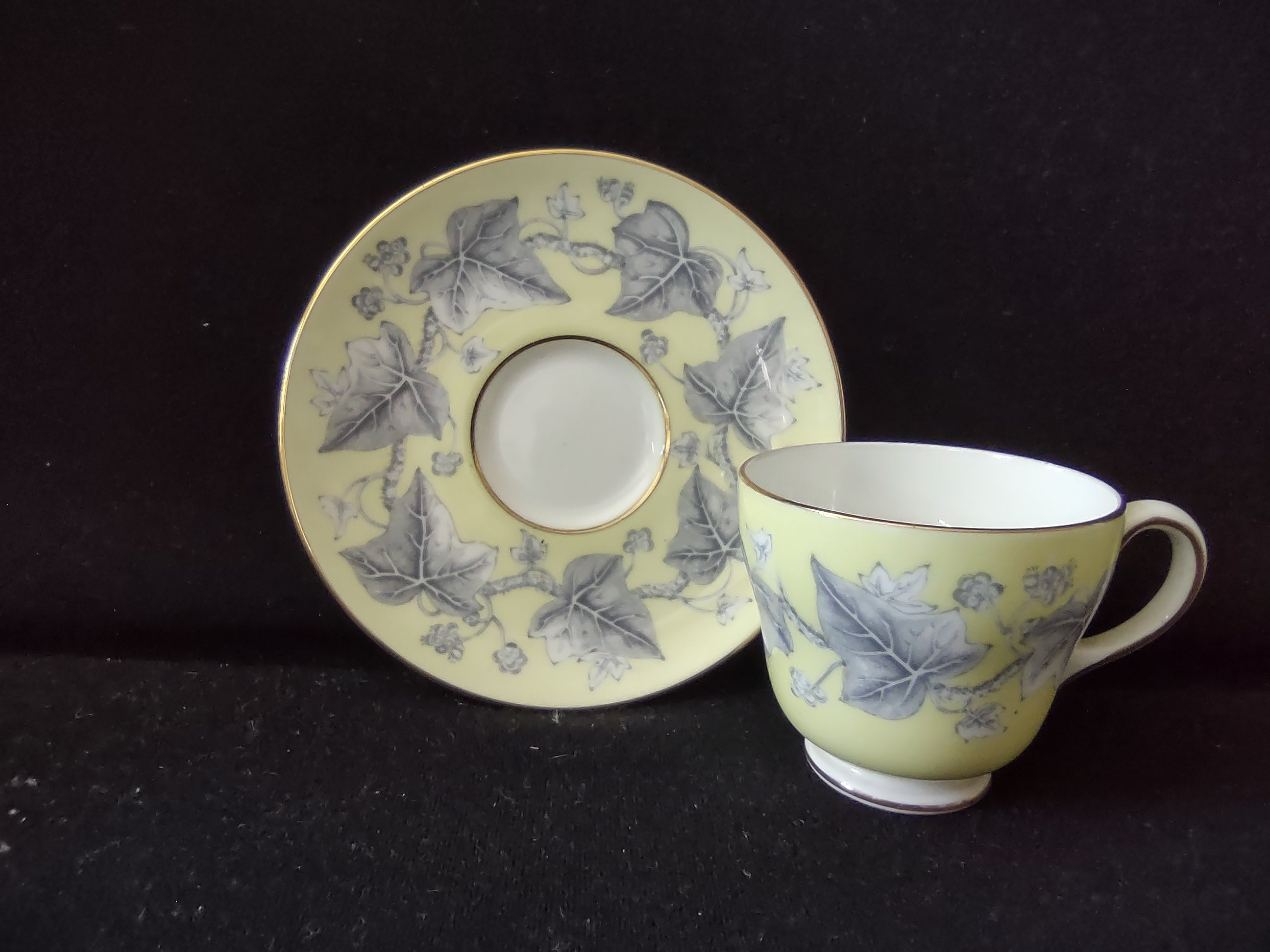 Vintage Wedgwood Josephine Demitasse Cup Saucer Bone China Set England [6281]
